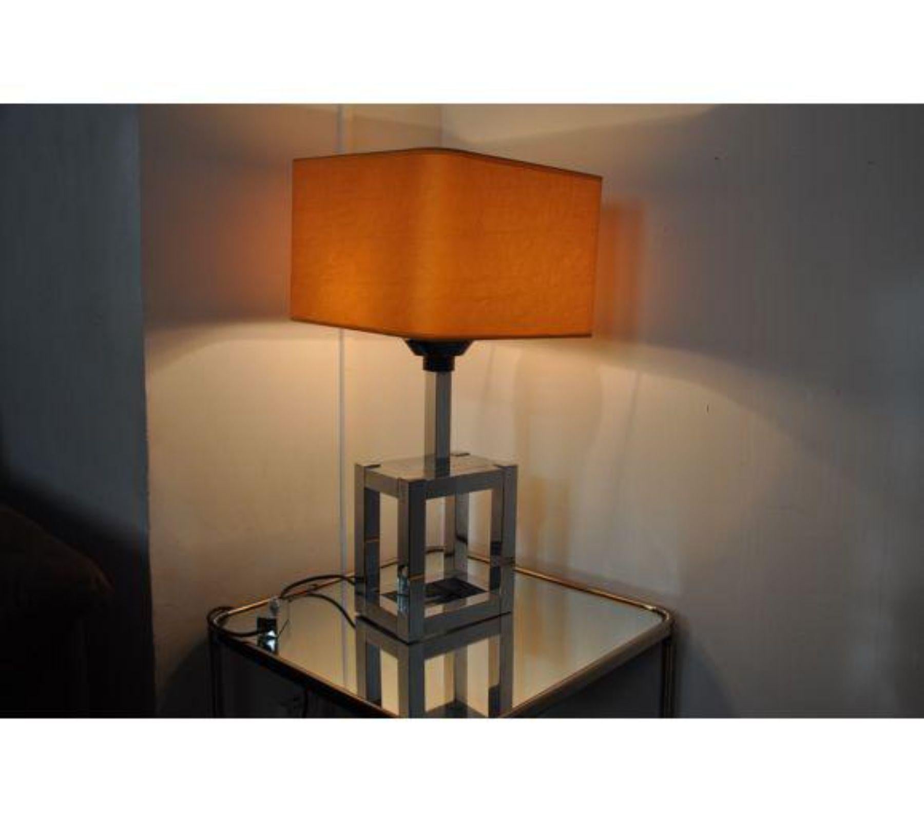 Italian 1970 Willy Rizzo Cubic Table Lamp for Lumica, Italy For Sale