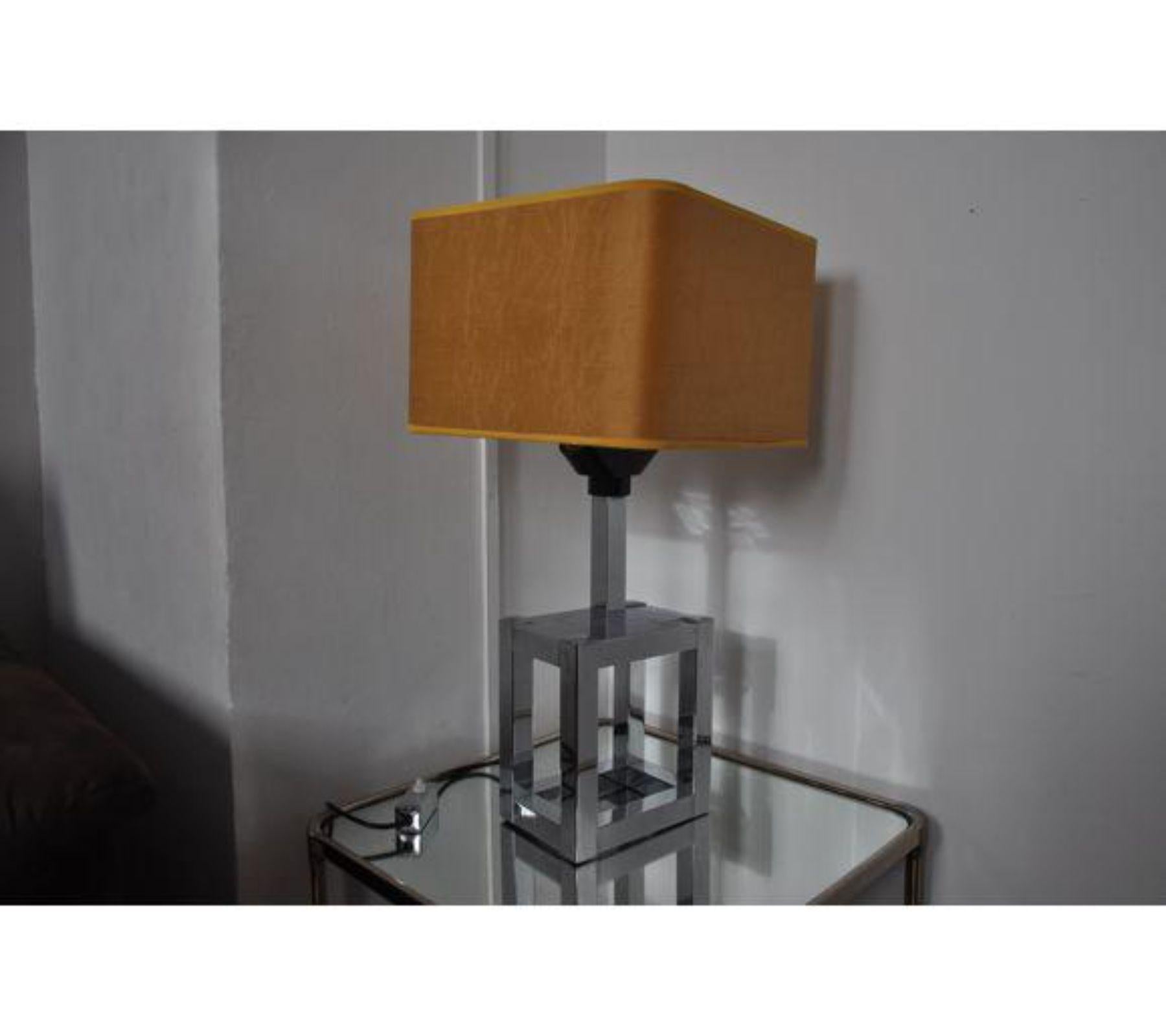 1970 Willy Rizzo Cubic Table Lamp for Lumica, Italy In Good Condition For Sale In BARCELONA, ES