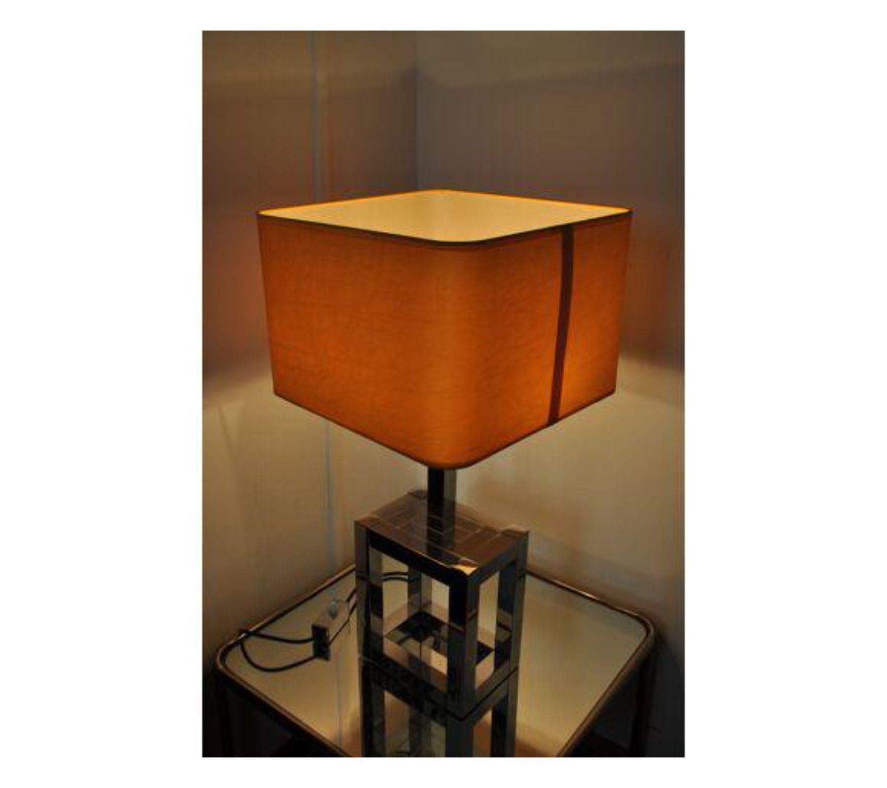 Late 20th Century 1970 Willy Rizzo Cubic Table Lamp for Lumica, Italy For Sale