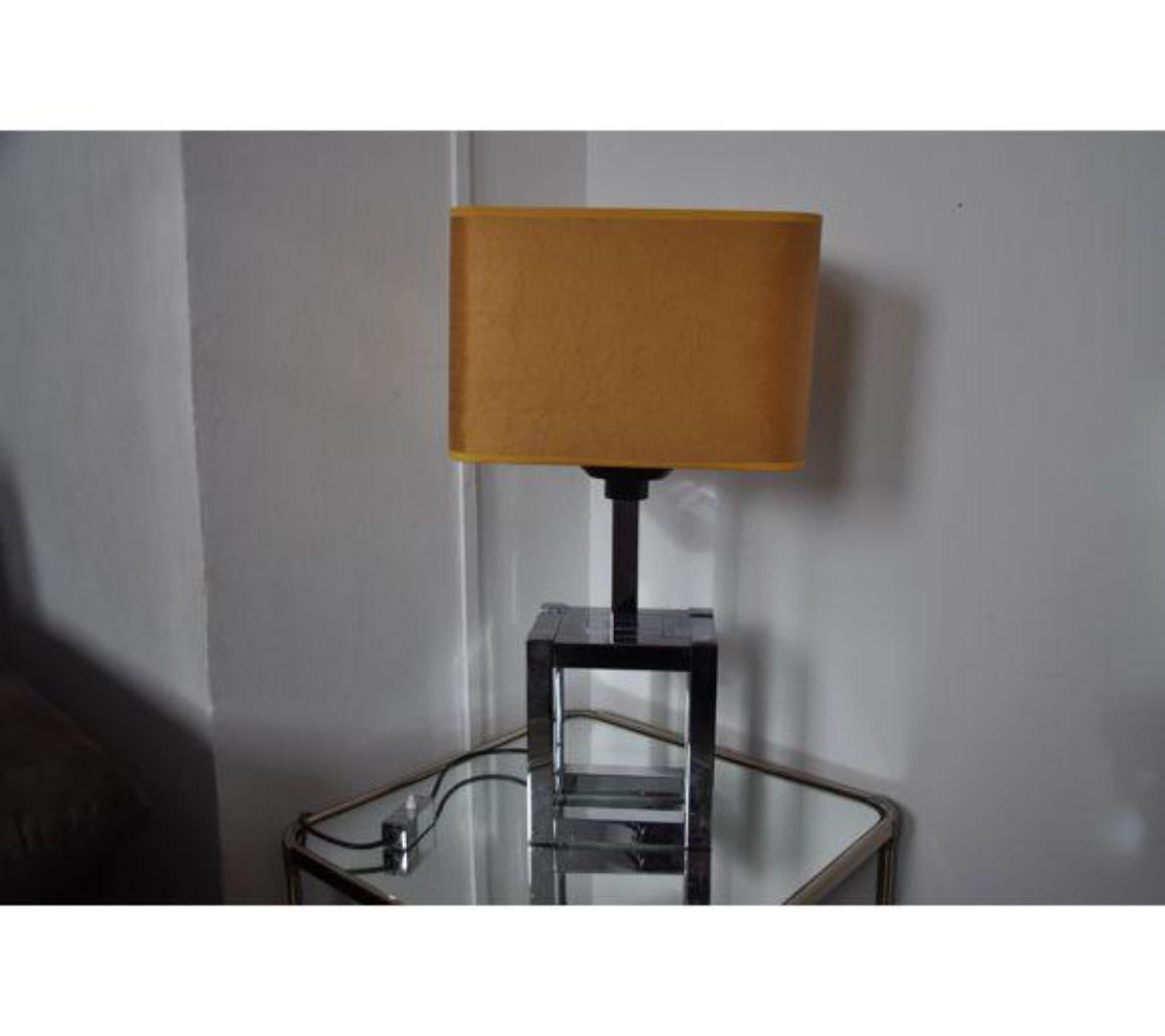 Metal 1970 Willy Rizzo Cubic Table Lamp for Lumica, Italy For Sale