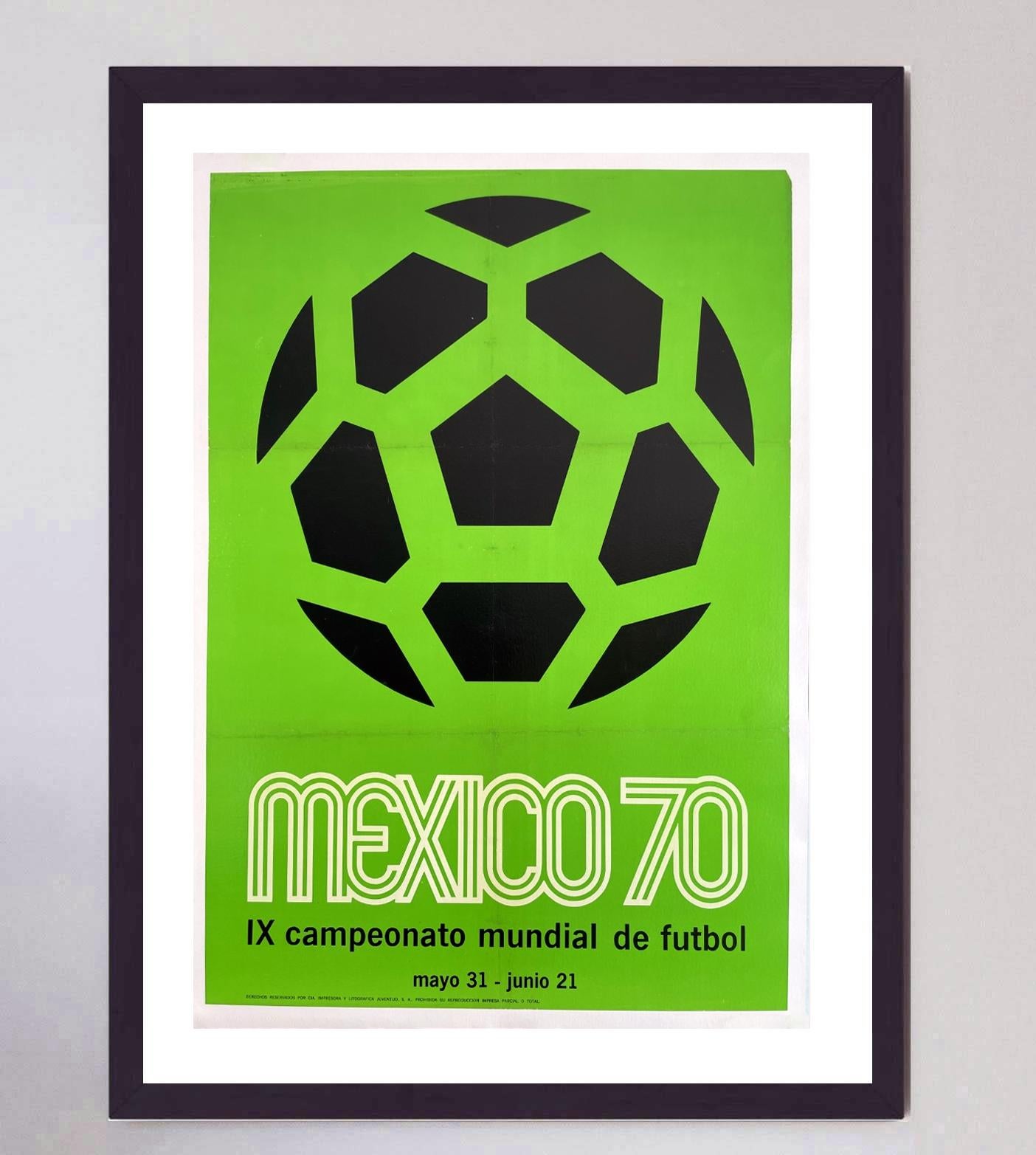 Fin du 20e siècle Affiche vintage d'origine de la Coupe du monde de 1970 au Mexique en vente