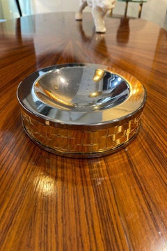 1970 Woven Brass and Steel Catchall Tray