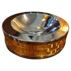 1970 Woven Brass and Steel Catchall Tray