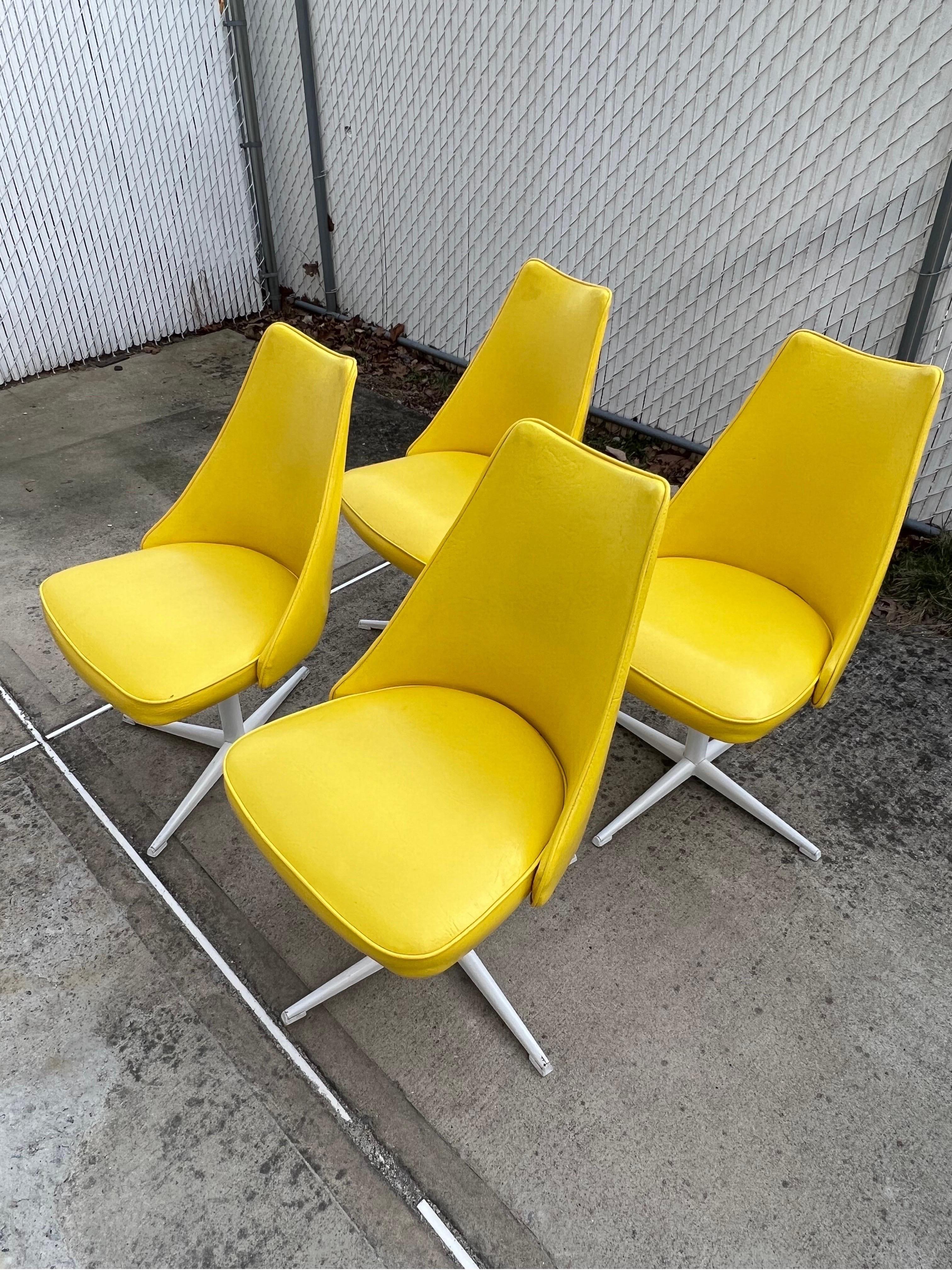 vintage yellow dining chairs