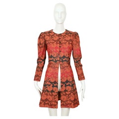 1970 YVES SAINT LAURENT gradient color floral coat with puff sleeves