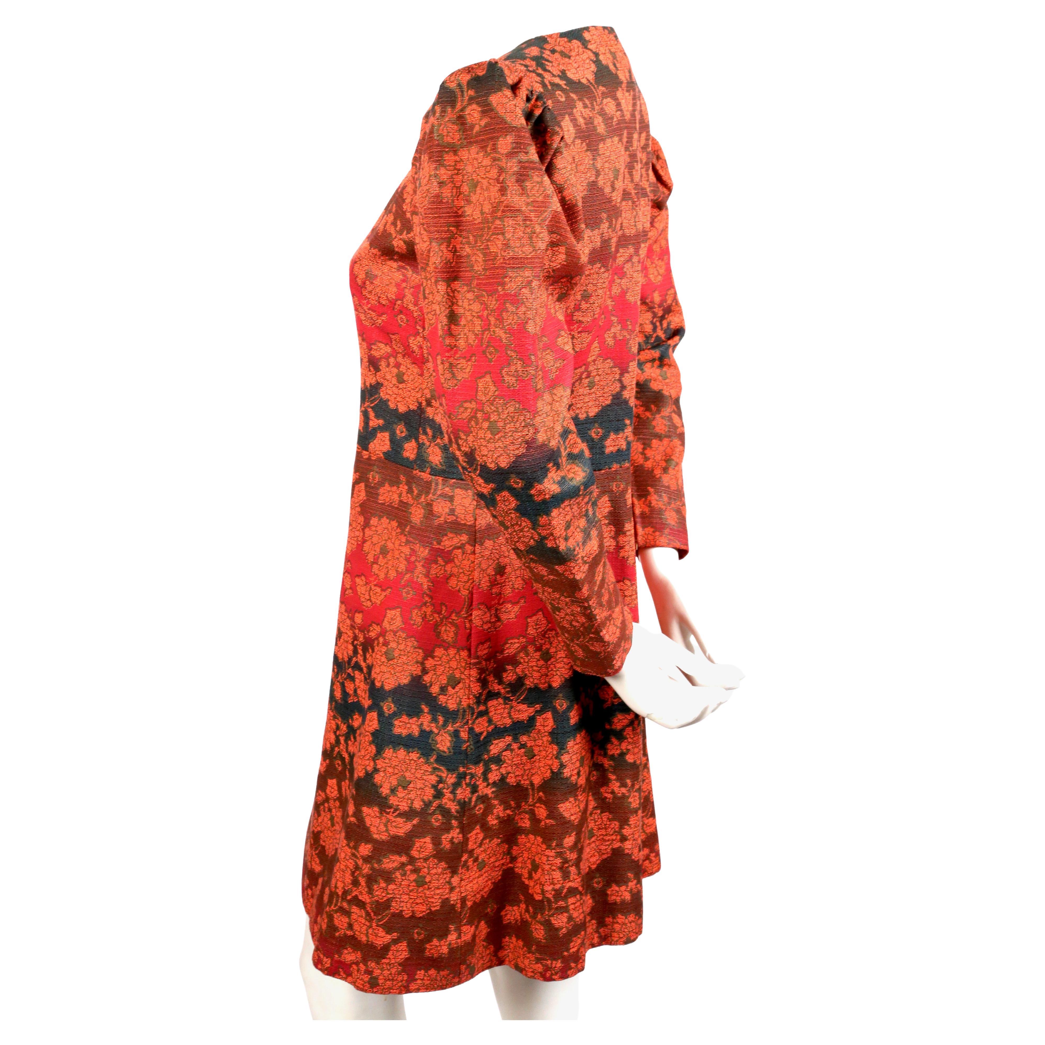 Women's or Men's 1970 YVES SAINT LAURENT gradient color floral coat with puff sleeves For Sale
