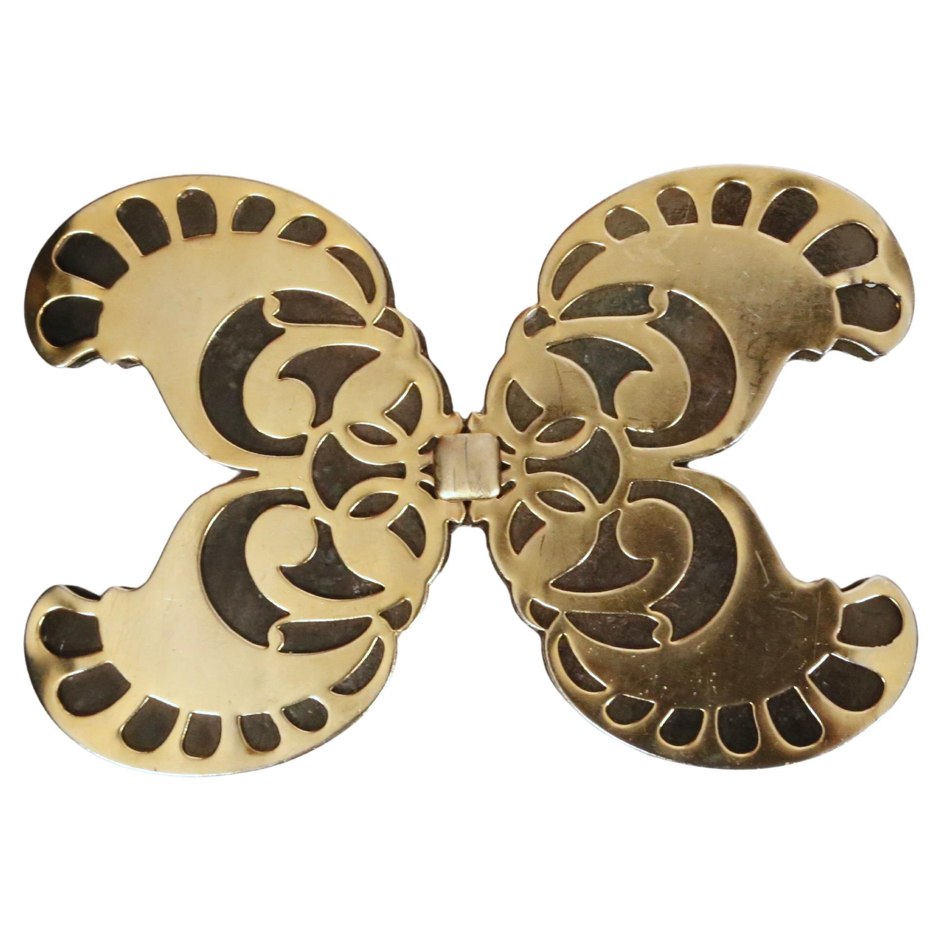 1970 YVES SAINT LAURENT RUNWAY butterfly belt Gris en venta
