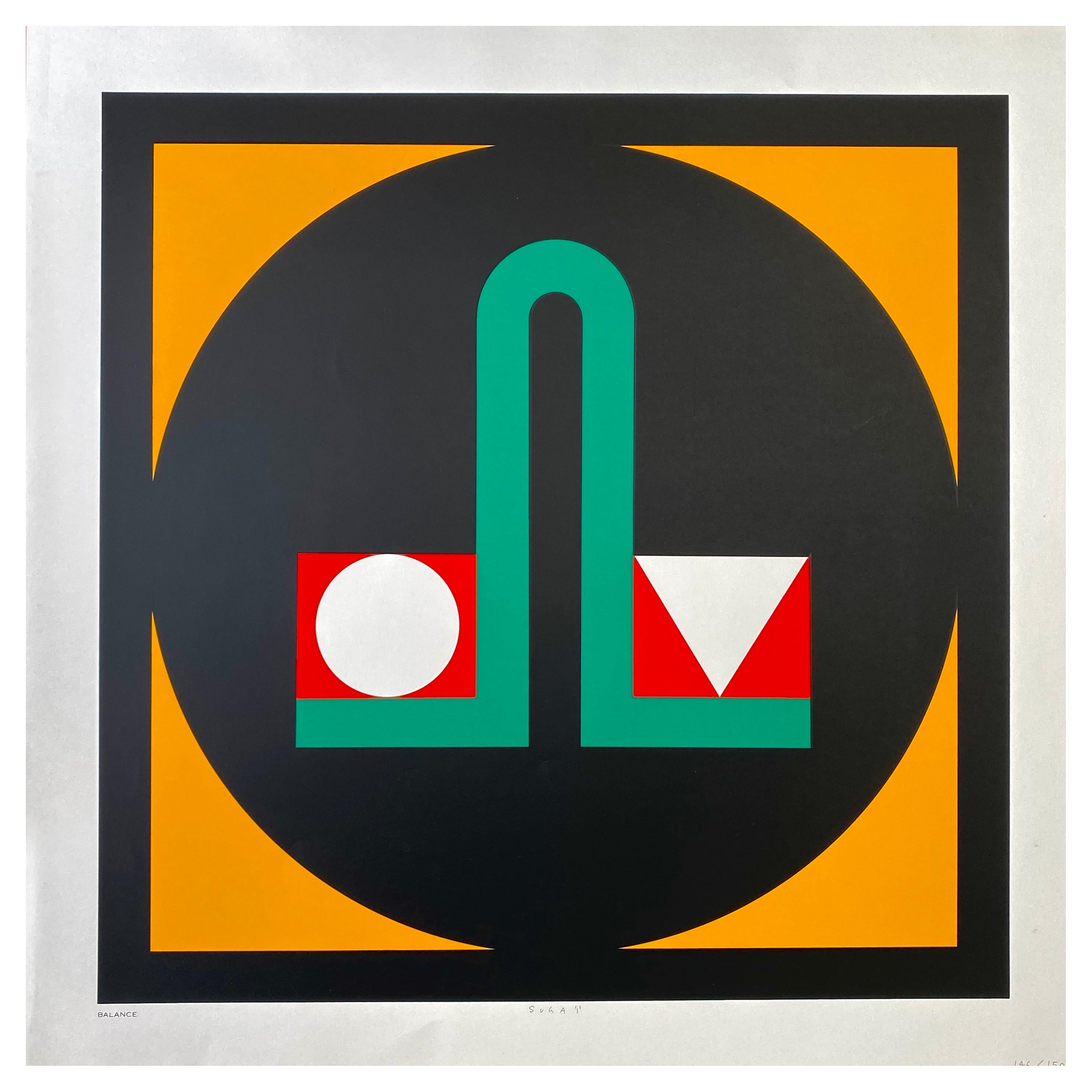 1970 Zodiac Balance Serigrafia di Kumi Sugaï in vendita 1