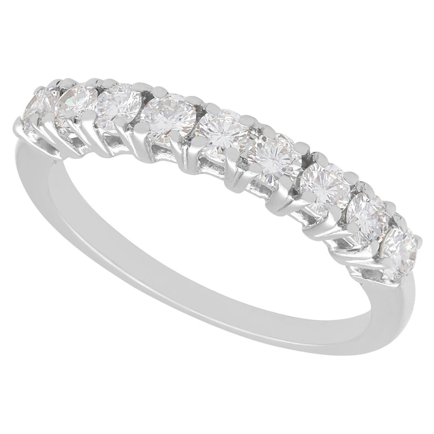 Bague d'éternité des années 1970 en or blanc 18 carats avec diamants 0,36 carat