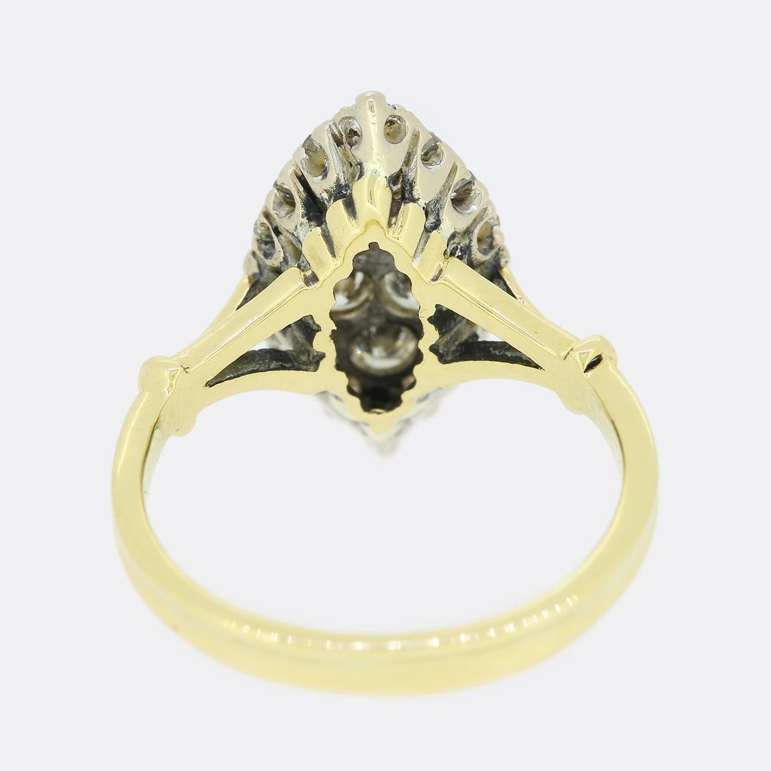 1970s 0.62 Carat Diamond Navette Ring In Good Condition For Sale In London, GB