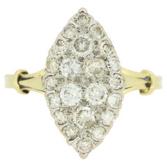 1970er Jahre 0,62 Karat Diamant-Navette-Ring