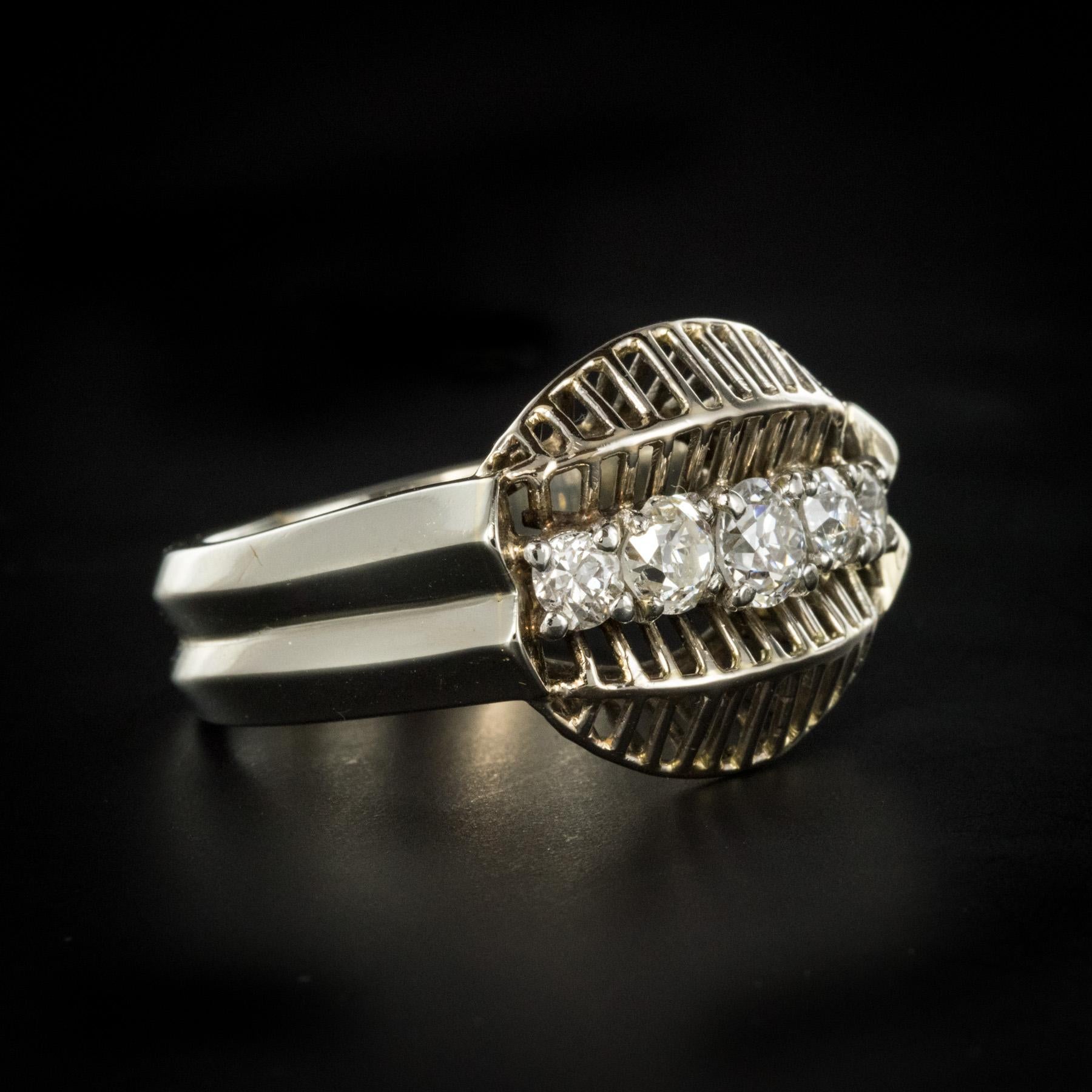 1970s 1 Carat Diamond White Gold Vintage Ring For Sale 1