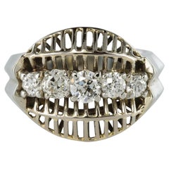 1970s 1 Carat Diamond White Gold Vintage Ring