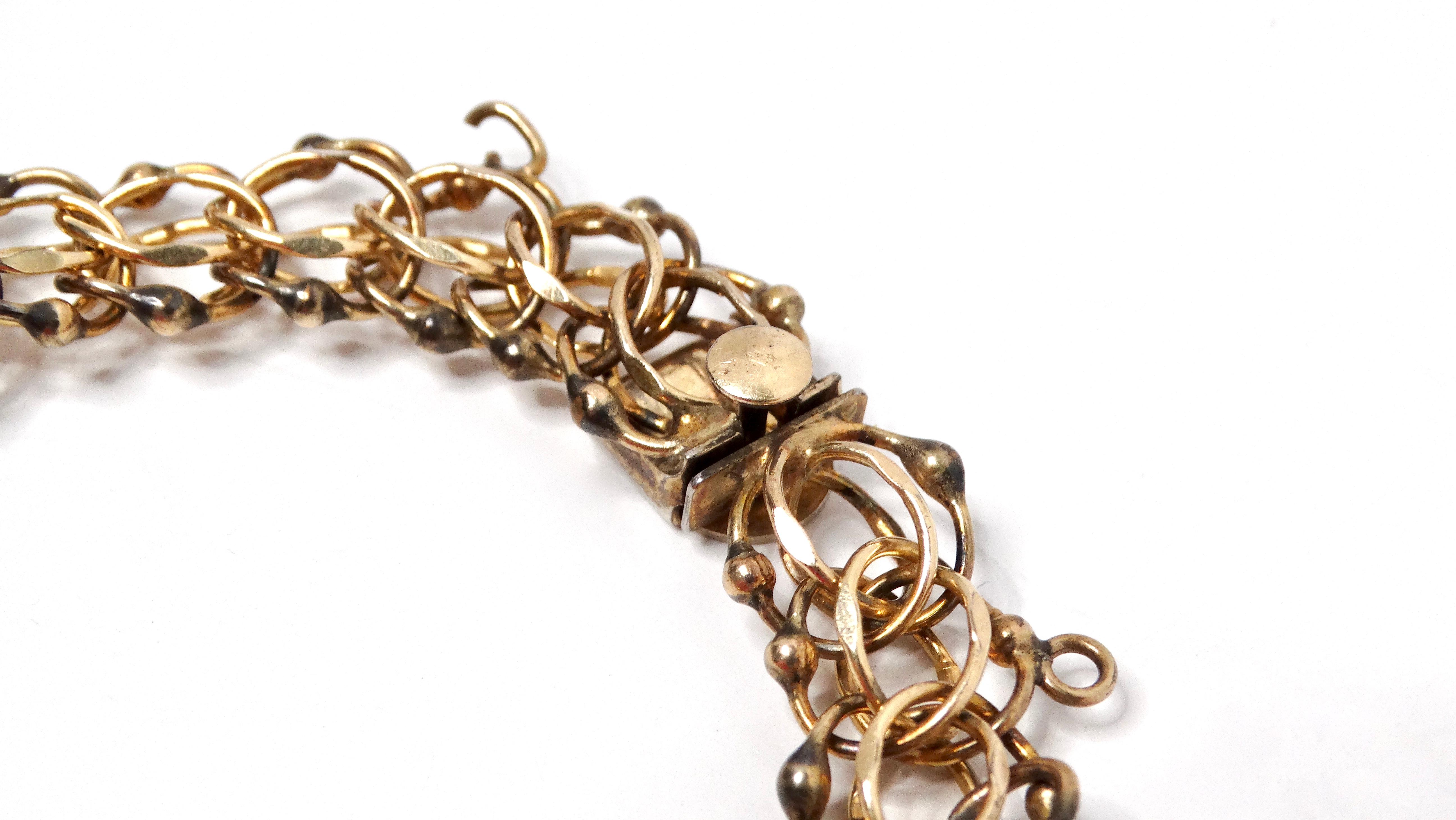 Bracciale charme anni '70 placcato oro 12k - 1 su 20 in vendita 3