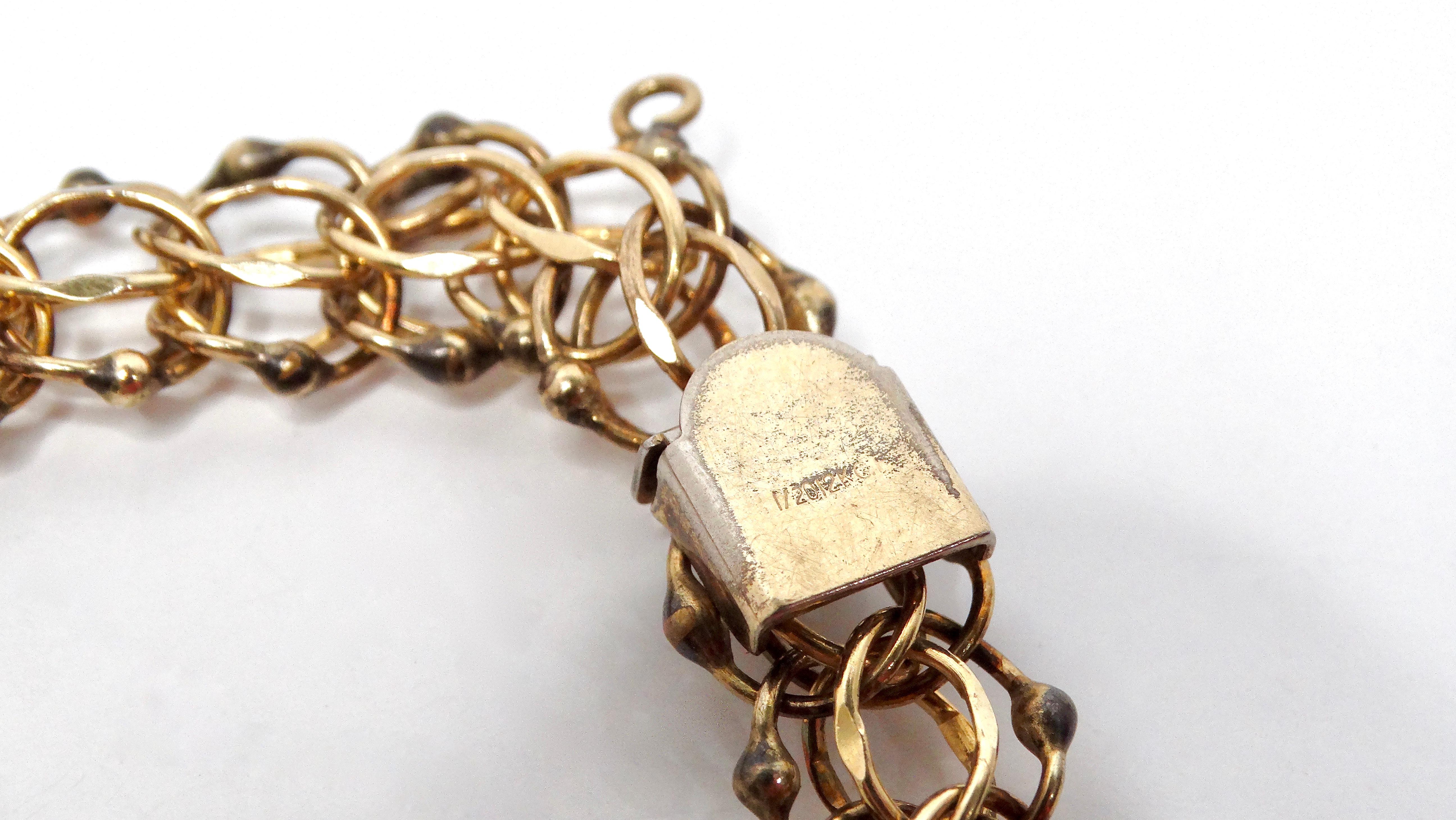 Bracciale charme anni '70 placcato oro 12k - 1 su 20 in vendita 4