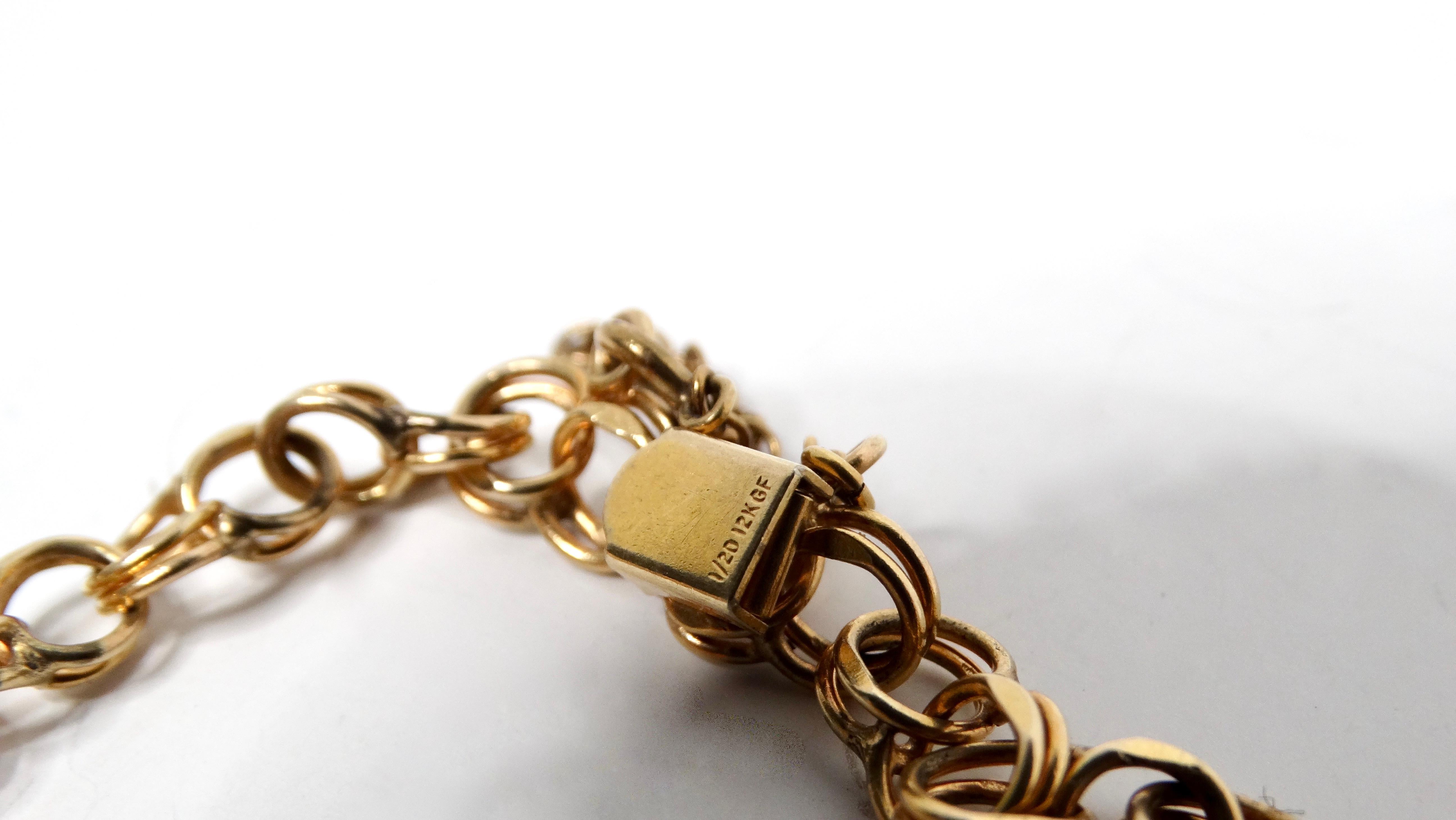 1970 Bracelet de charme en or 12k rempli de médailles du service militaire des États-Unis - 1 de 20 en vente 5