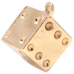 1970s 14 Karat Gold Dice Charm