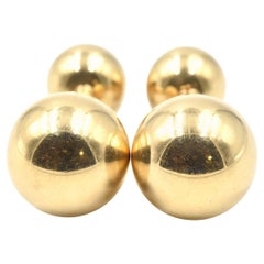 1970s 14 Karat Yellow Gold Ball Cufflinks 1970s 14 Karat Yellow Gold Ball Cufflinks