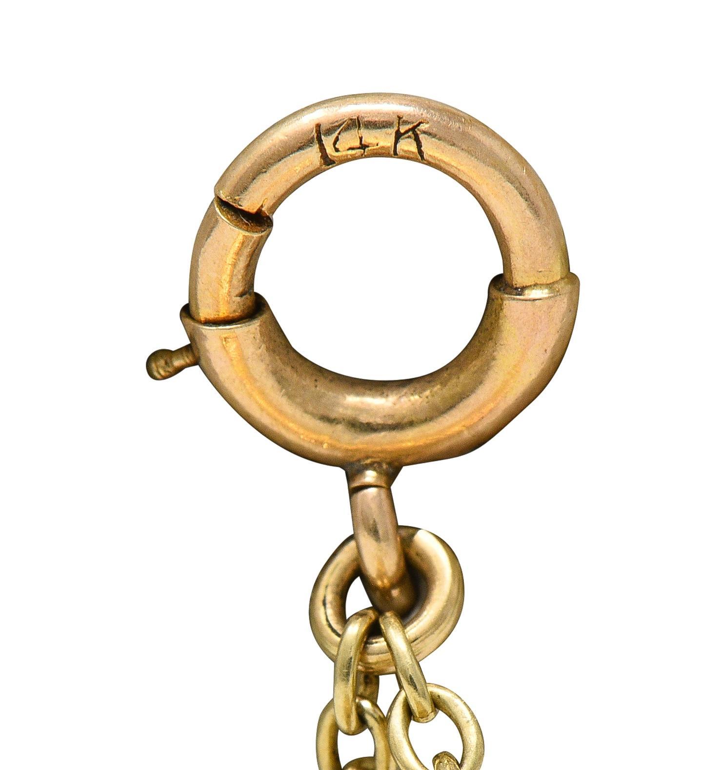 Colgante de oro amarillo de 14 quilates con forma de botella de perfume de los años 70 en venta 1
