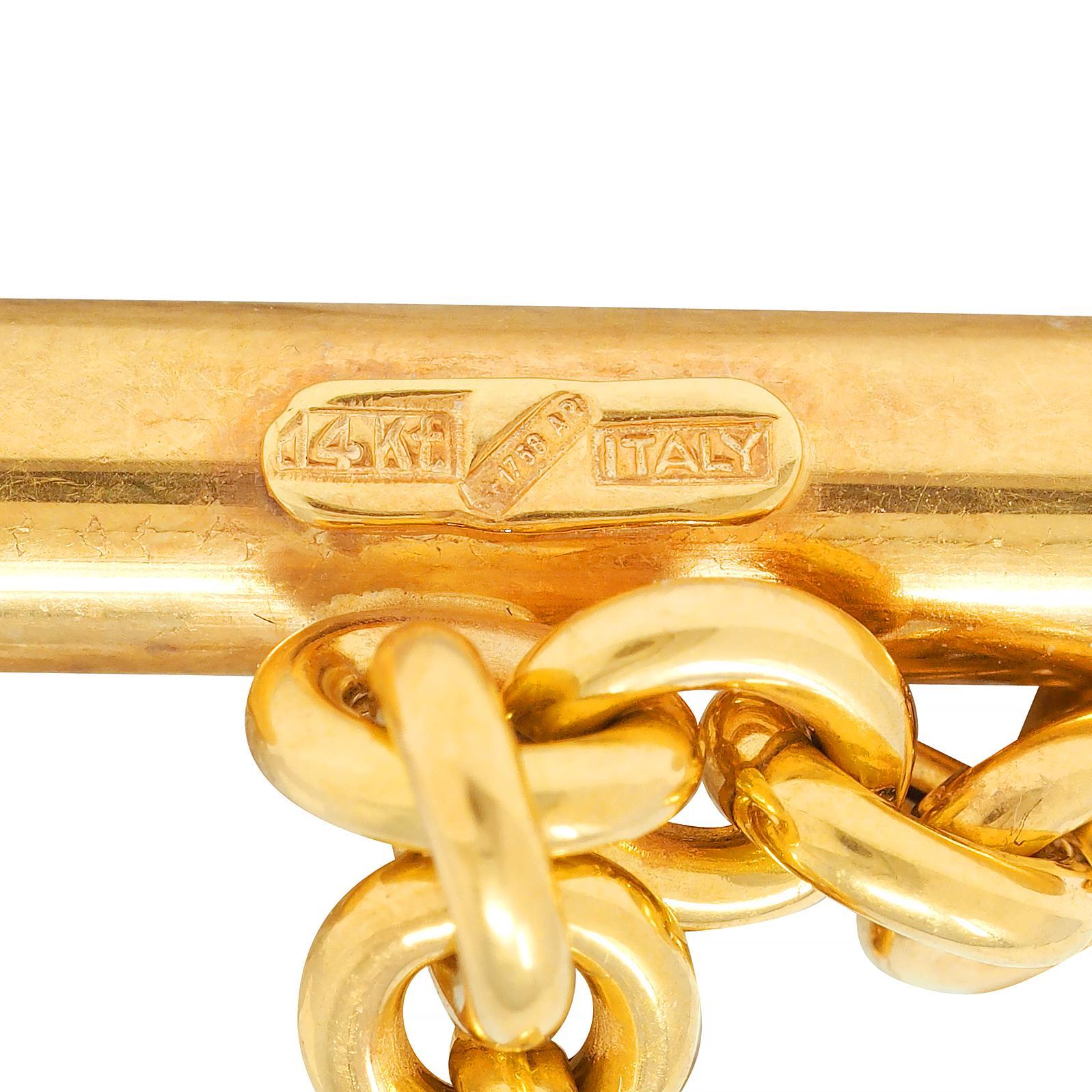 1970's 14 Karat Yellow Gold Vintage Twisted Rope Link Bracelet 1