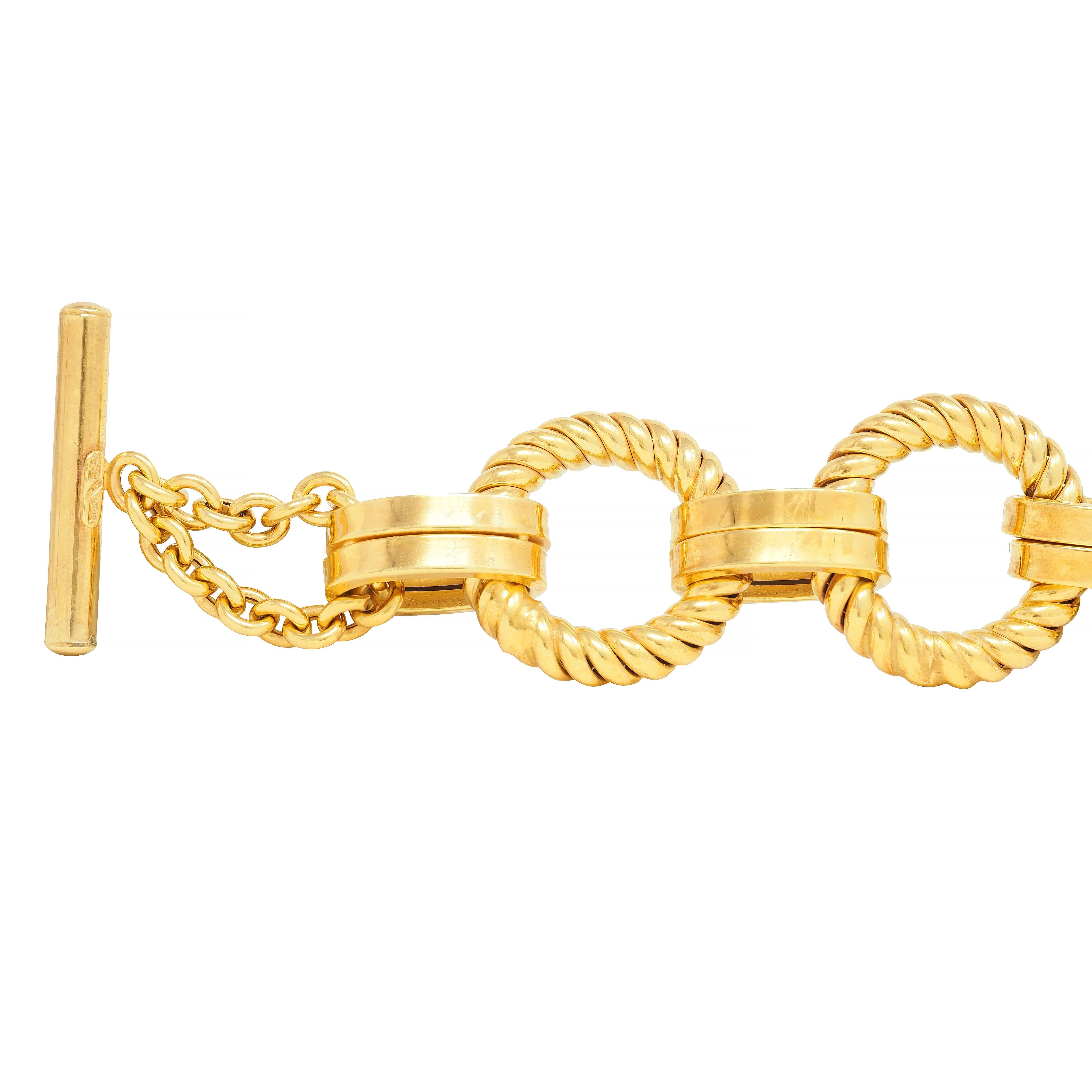 1970's 14 Karat Yellow Gold Vintage Twisted Rope Link Bracelet 2