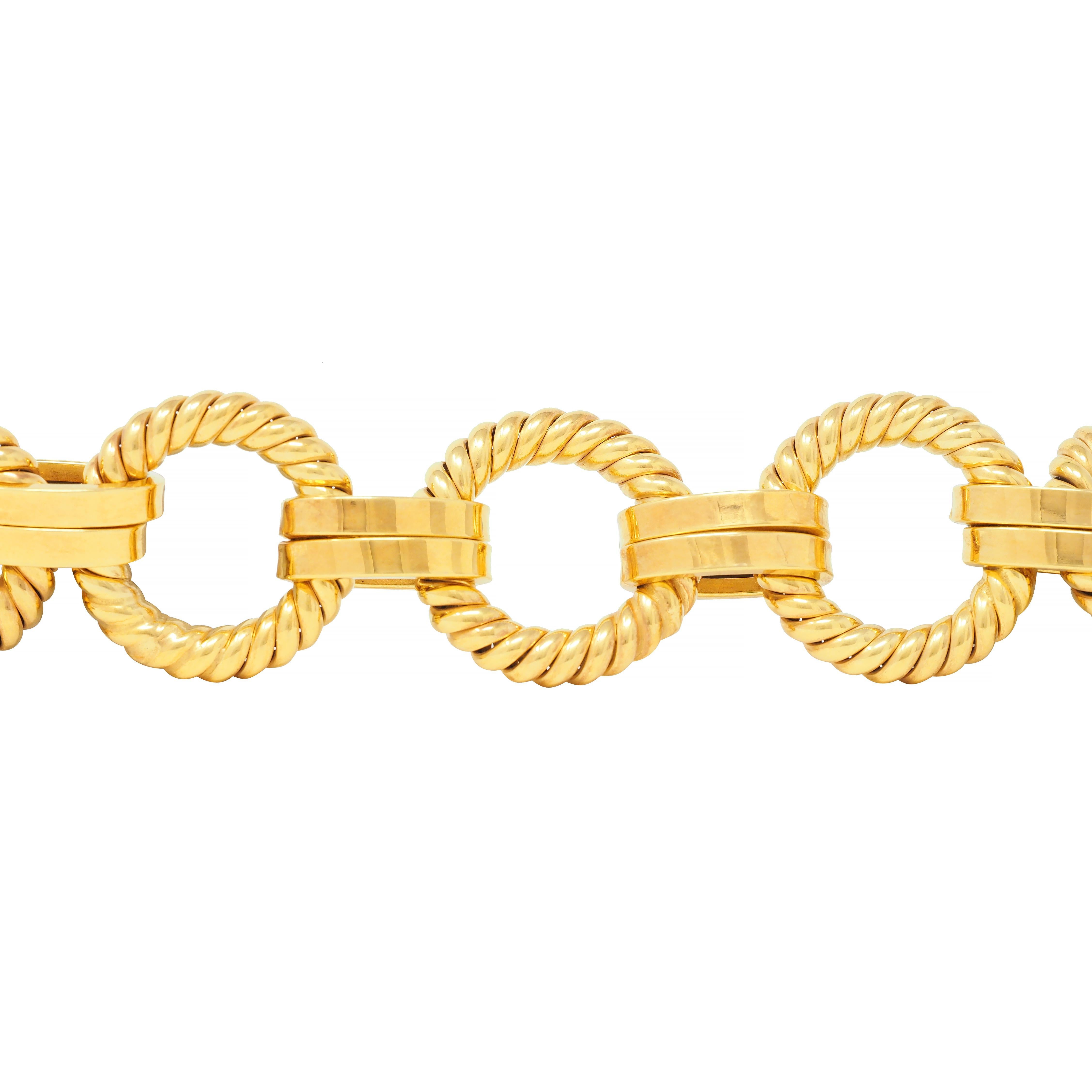 1970's 14 Karat Yellow Gold Vintage Twisted Rope Link Bracelet 3