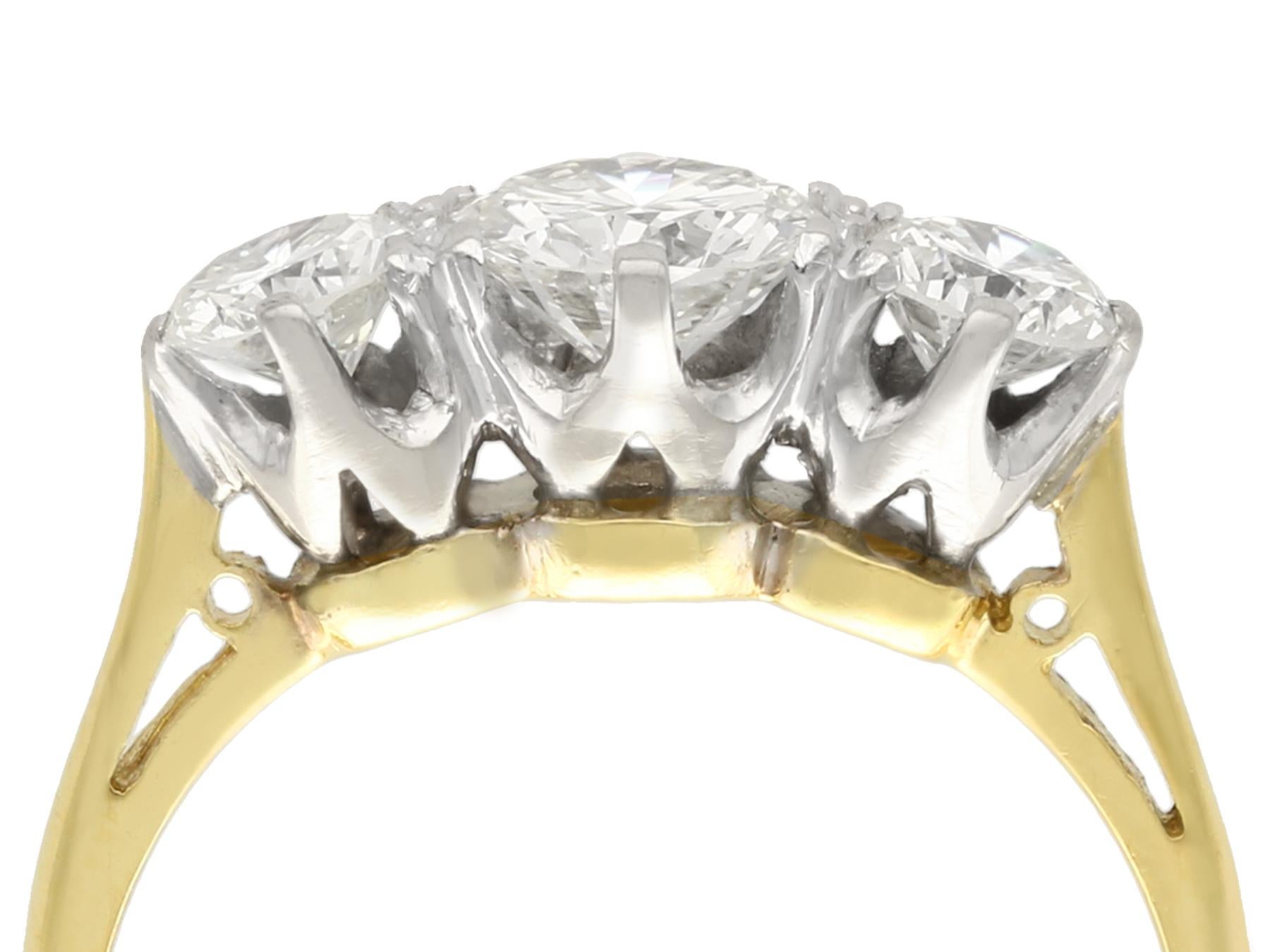 1.45 Carat Diamond and Yellow Gold Trilogy Ring 1