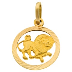 Vintage 1970's 18 Karat Yellow Gold Leo Lion Zodiac Charm
