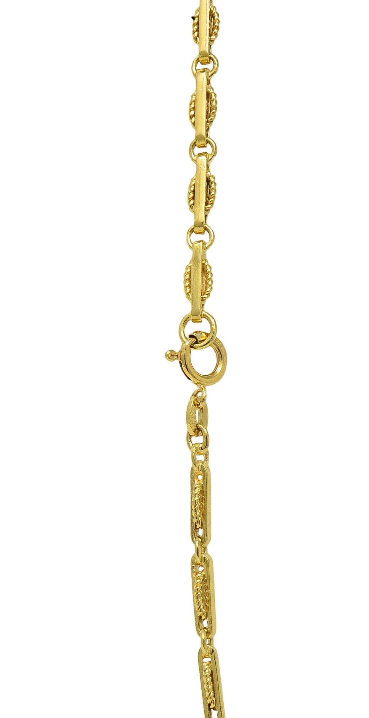 1970er Jahre 18 Karat Gelbgold gedrehte Seil Ausgefallene Vintage Gliederkette Halskette im Angebot 2