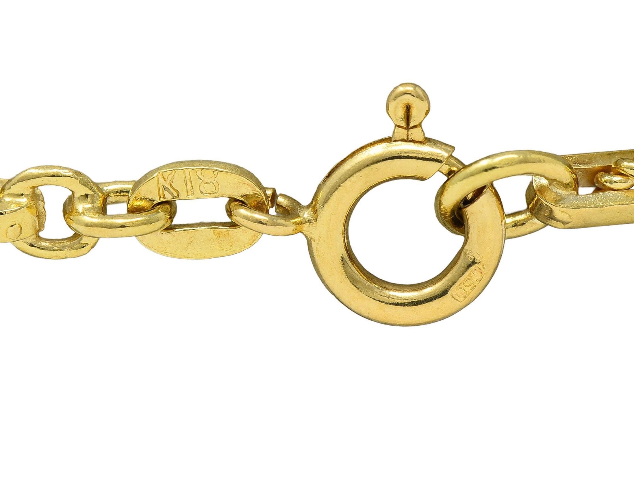 1970er Jahre 18 Karat Gelbgold gedrehte Seil Ausgefallene Vintage Gliederkette Halskette im Angebot 3