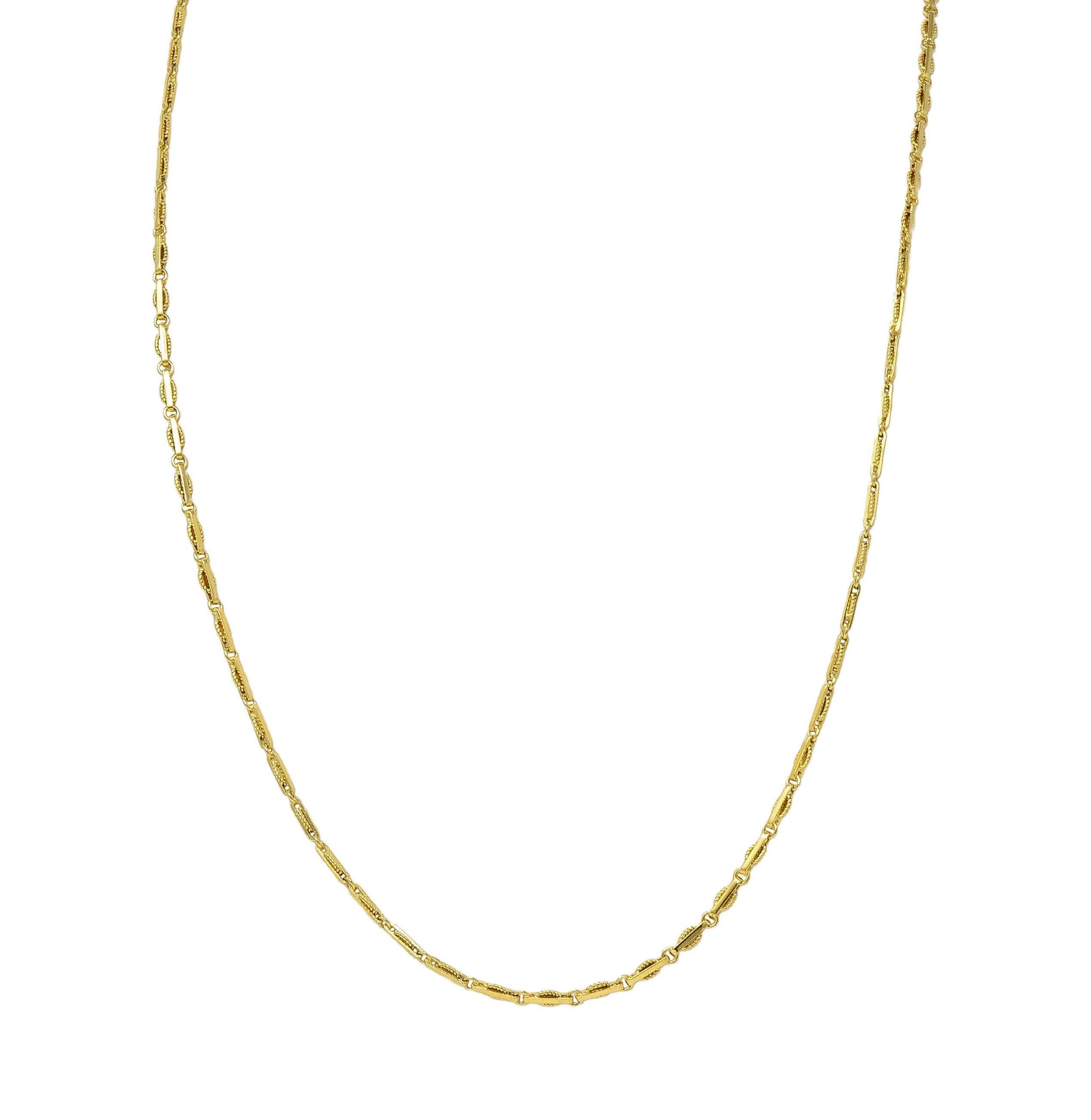 1970er Jahre 18 Karat Gelbgold gedrehte Seil Ausgefallene Vintage Gliederkette Halskette im Angebot 4