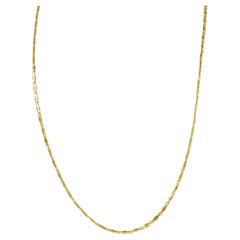 1970's 18 Karat Yellow Gold Twisted Rope Fancy Vintage Link Chain Necklace