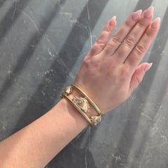 1970's 18 Karat Yellow Tri-Gold Vintage Horse Head Bangle Bracelet