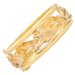 Pulsera brazalete vintage cabeza de caballo en oro amarillo de 18 quilates de los años 70