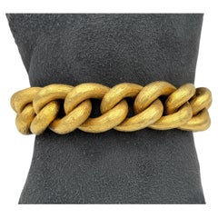 1970s 18k gold engraved chain bracelet