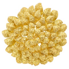1970's 18k Yellow Gold Italian Leaf Pin