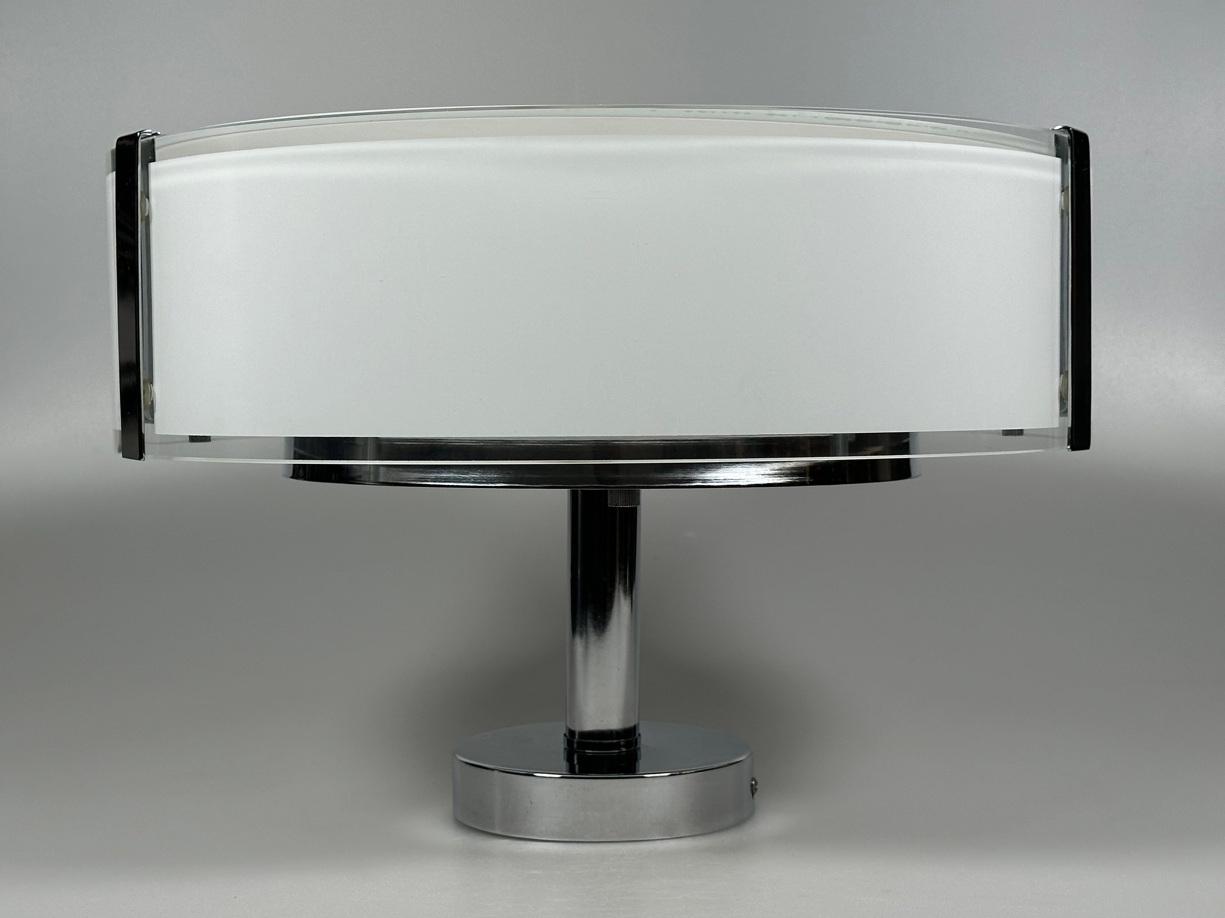 Lámpara de techo de los años 70 y 80 de Honsel Leuchten Alemania en cristal y cromo en venta 4