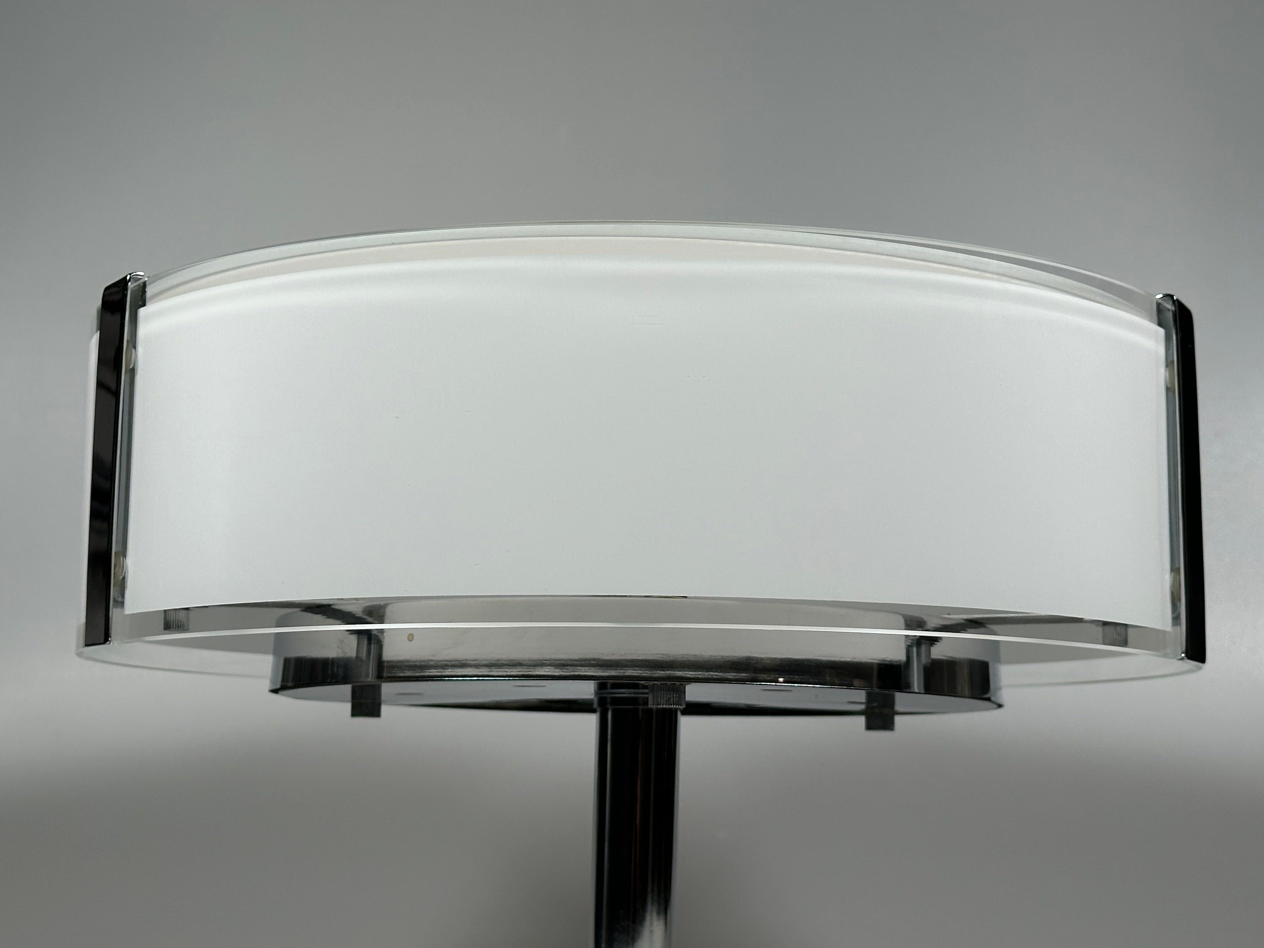Lámpara de techo de los años 70 y 80 de Honsel Leuchten Alemania en cristal y cromo en venta 3