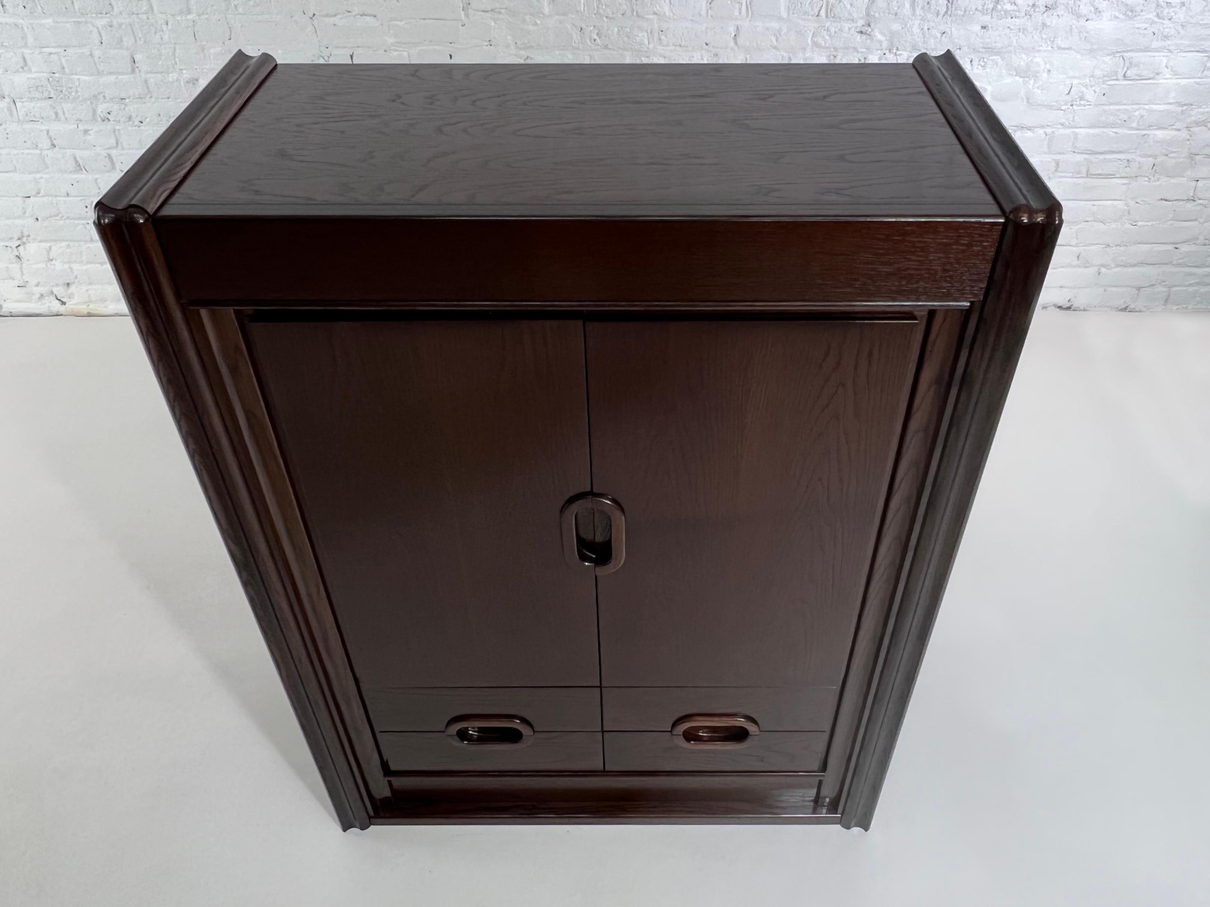 Mid-Century Modern 1970s-1980s Design Wooden Bar Cabinet For Sale