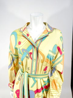 1970s/1980s Leonard Pastel Typography Abstract Printed Dress