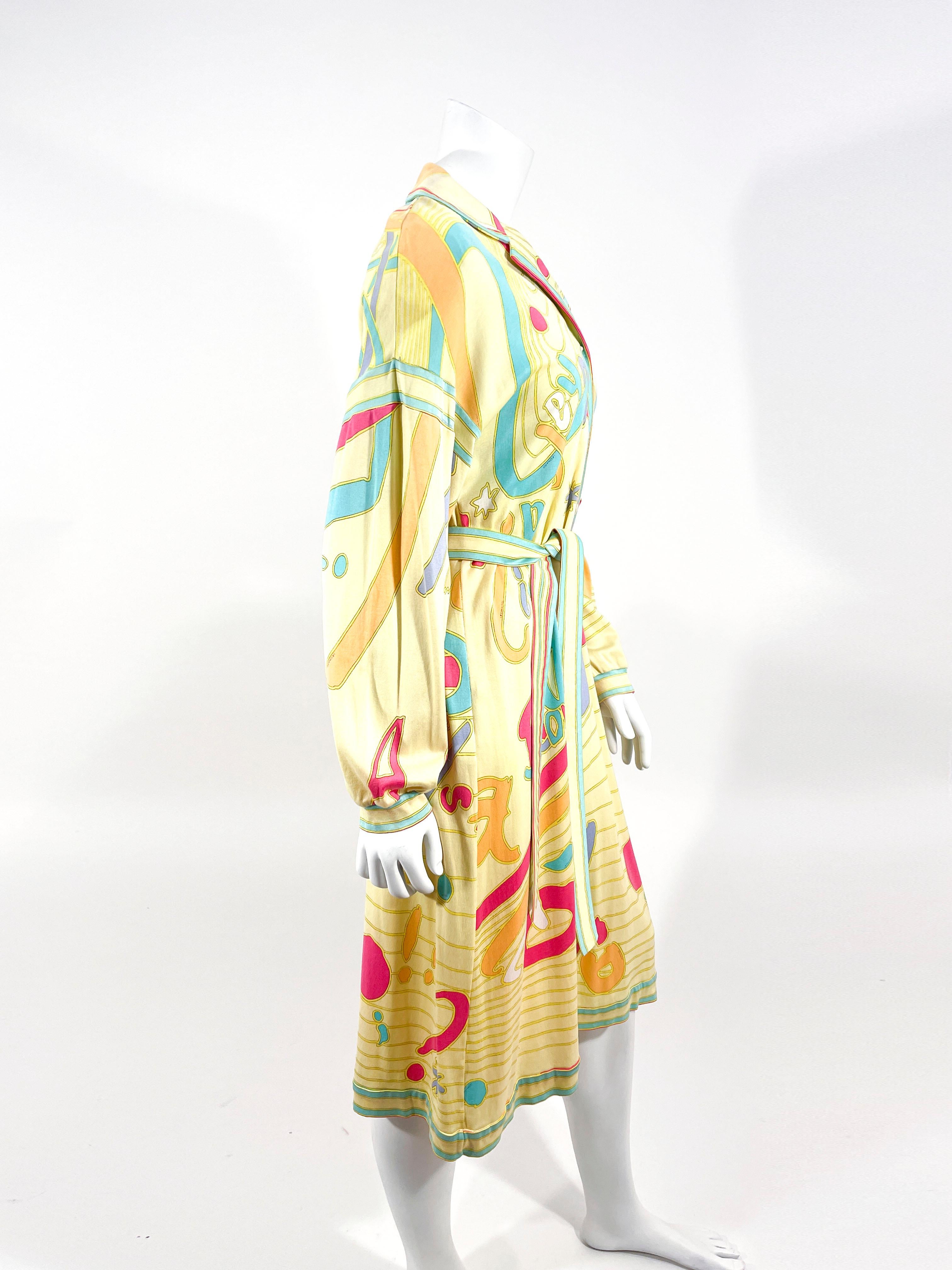 Women's 1970s/1980s Leonard Pastel Typography Abstract Printed Dress For Sale