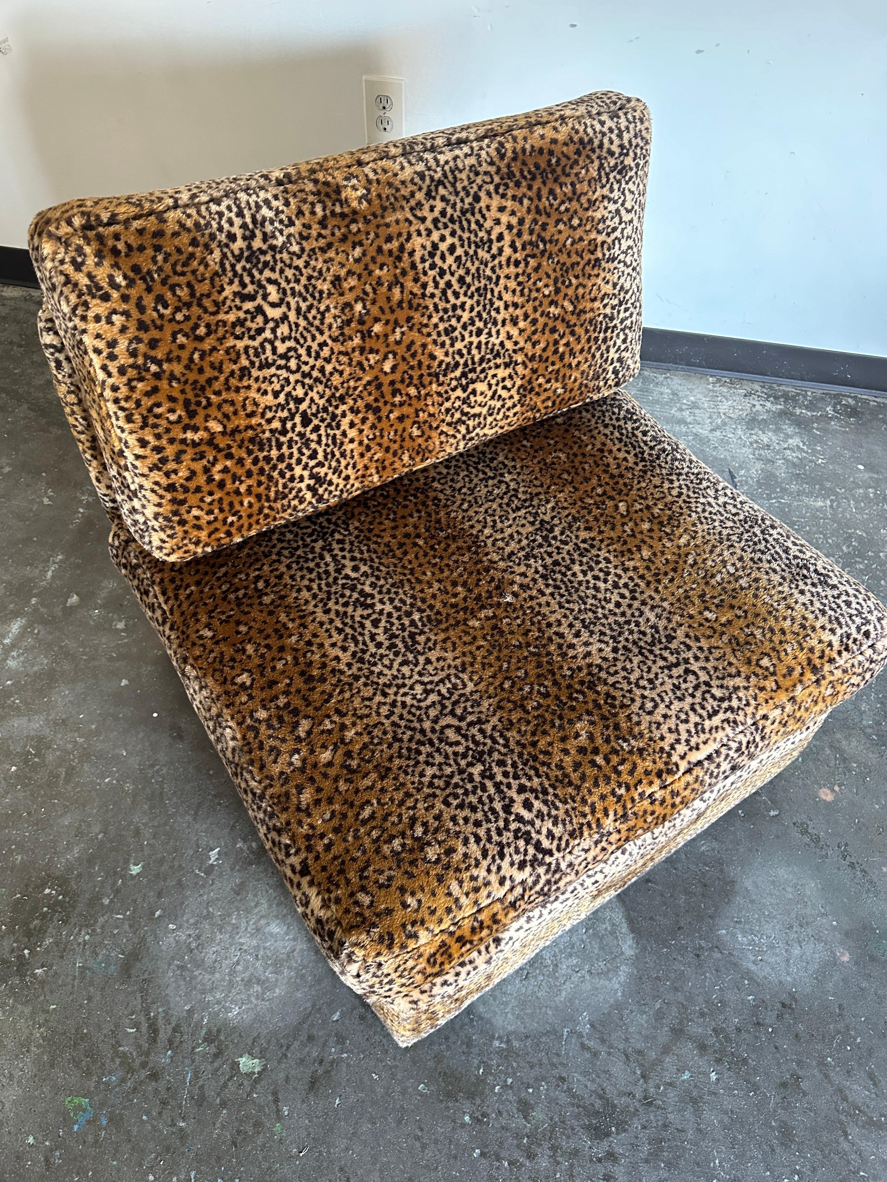 Post-Modern 1970s/1980s Leopard Slipper Chair