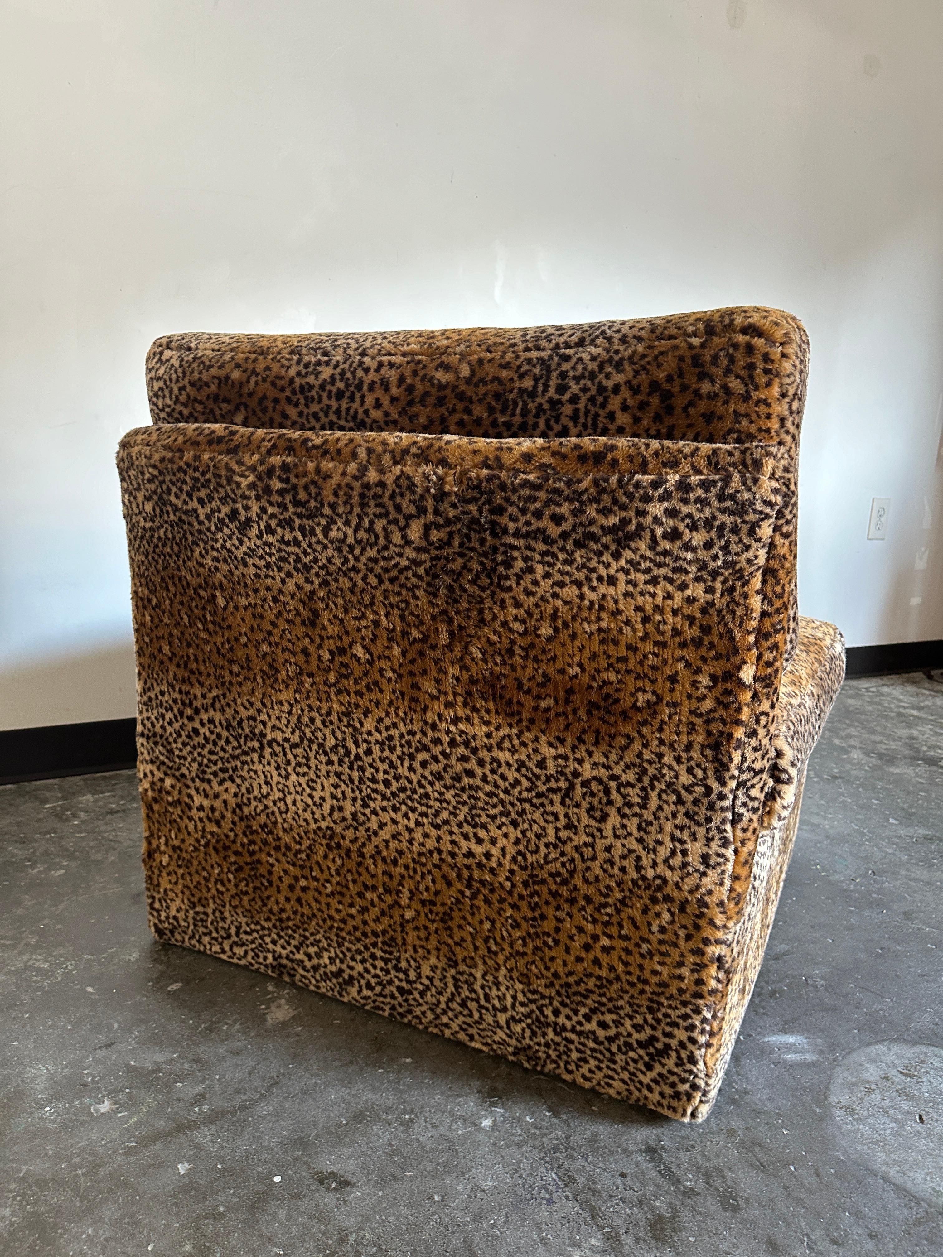 1970s/1980s Leopard Slipper Chair In Good Condition In Nashville, TN