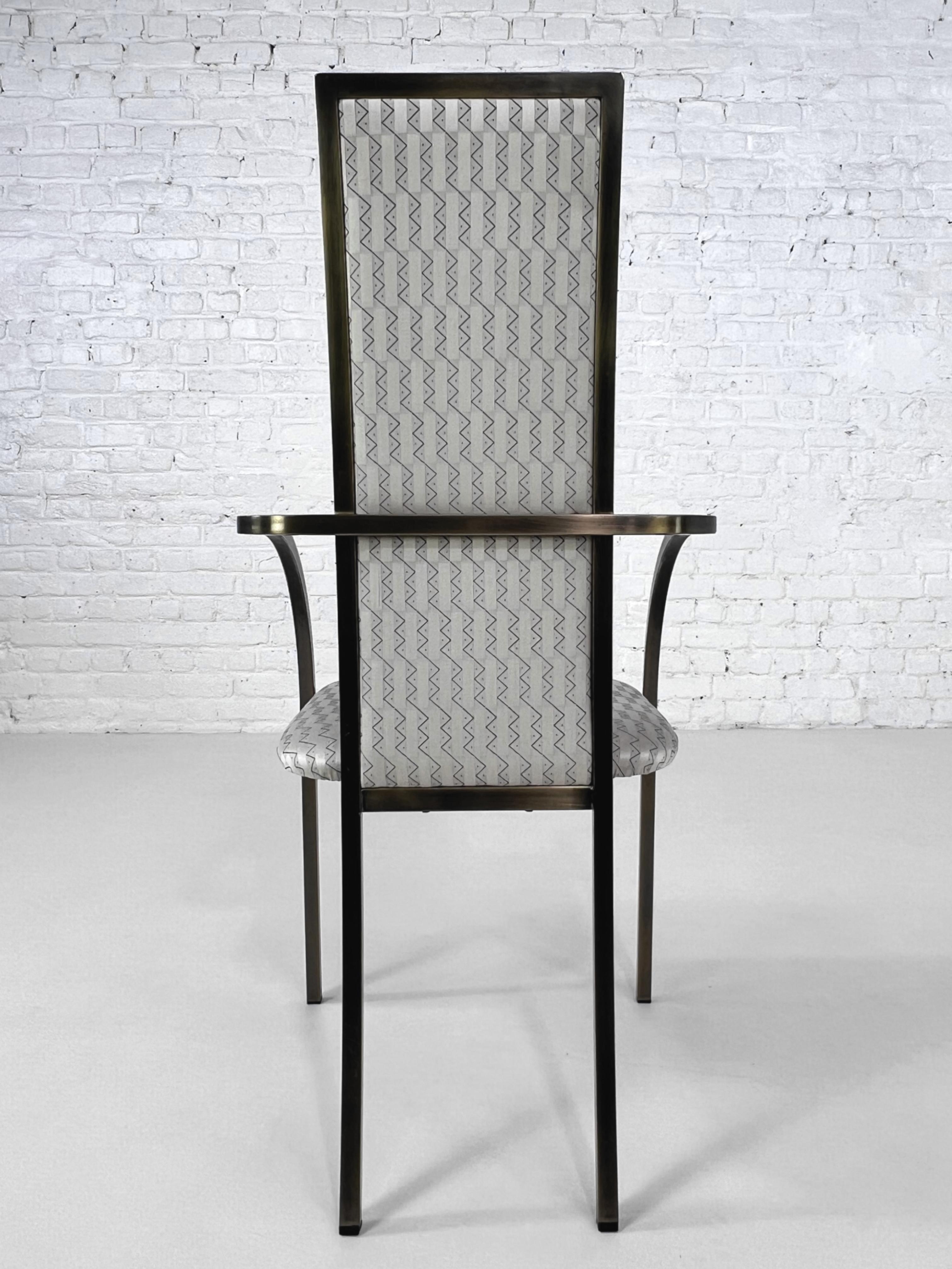 Set aus sechs Esszimmerstühlen aus Metall und Stoff im BelgoChrome-Design aus den 1970er bis 1980er Jahren im Angebot 4