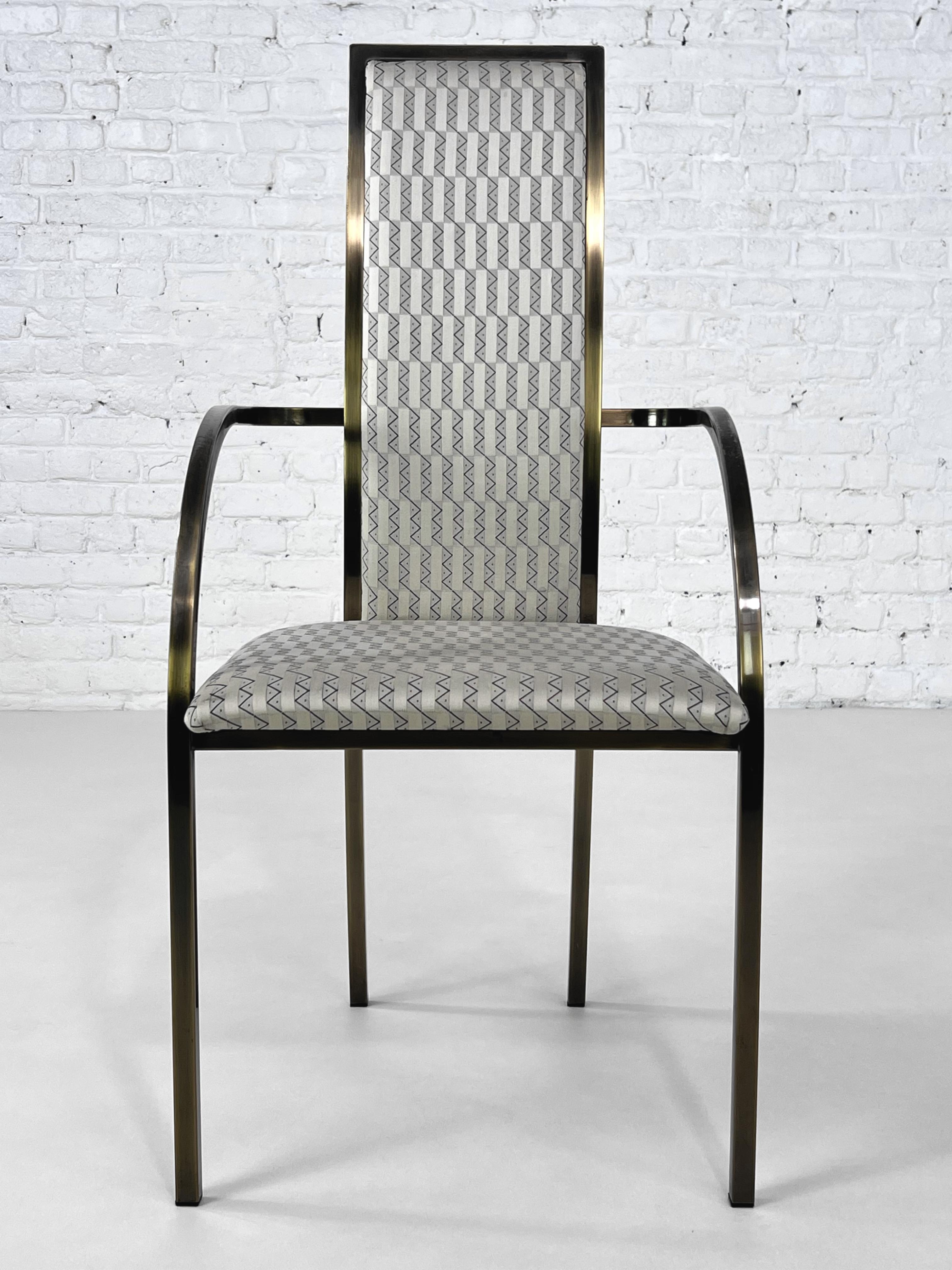 Set aus sechs Esszimmerstühlen aus Metall und Stoff im BelgoChrome-Design aus den 1970er bis 1980er Jahren im Angebot 3