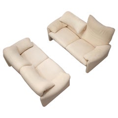 1970s 2-Seater Maralunga Sofas by Vico Magistretti for Cassina
