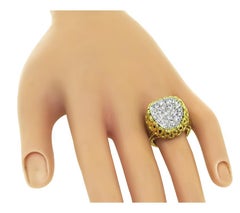 1970s 2.00ct Diamond 18k Yellow and White Gold Ring