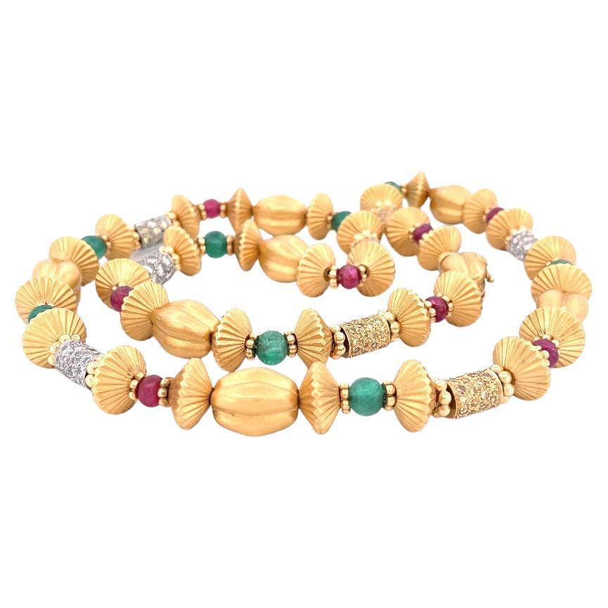 Gold Emerald Bead Indian Necklace For Sale at 1stDibs emerald beads