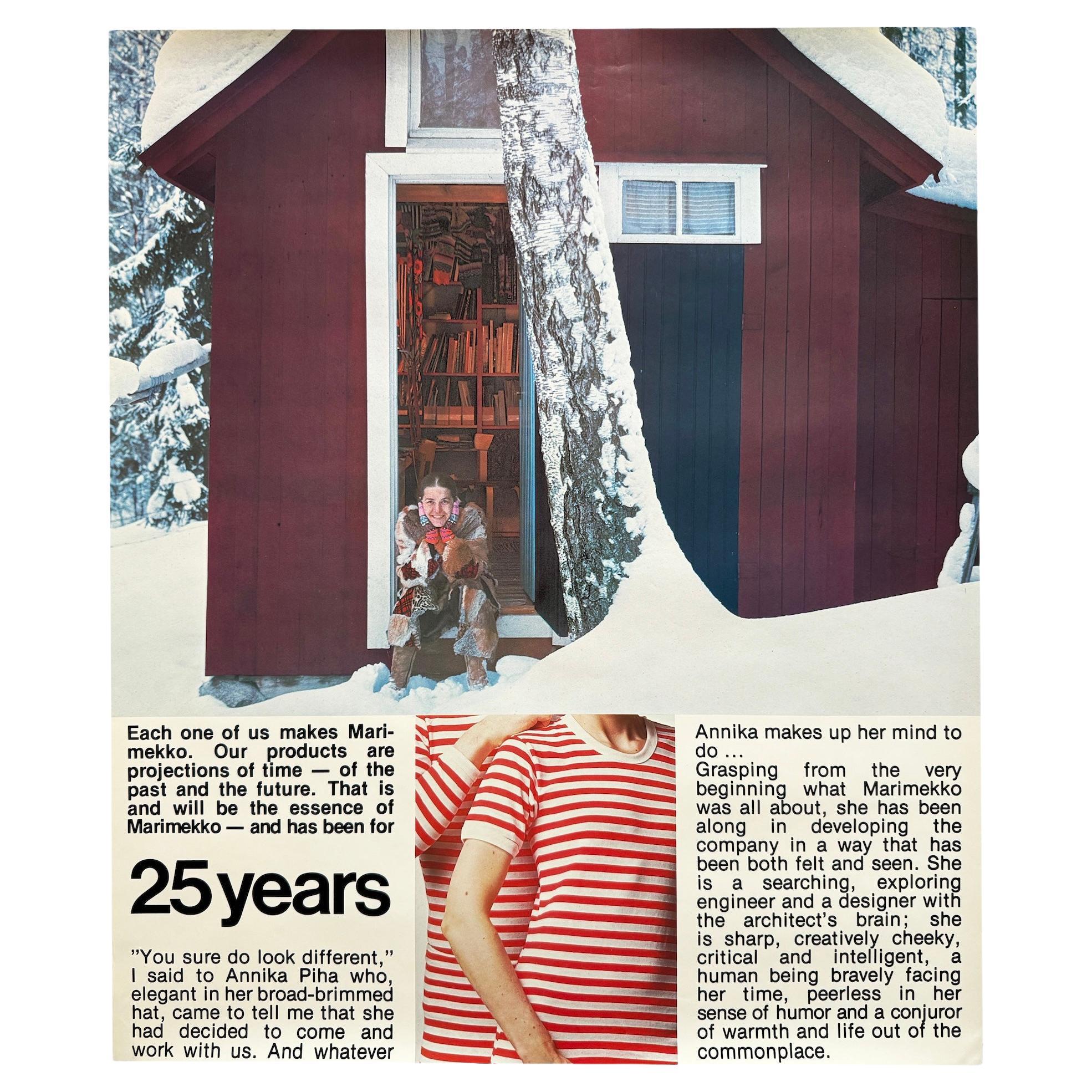1970s 25th Anniversary Marimekko Poster with Annika Piha
