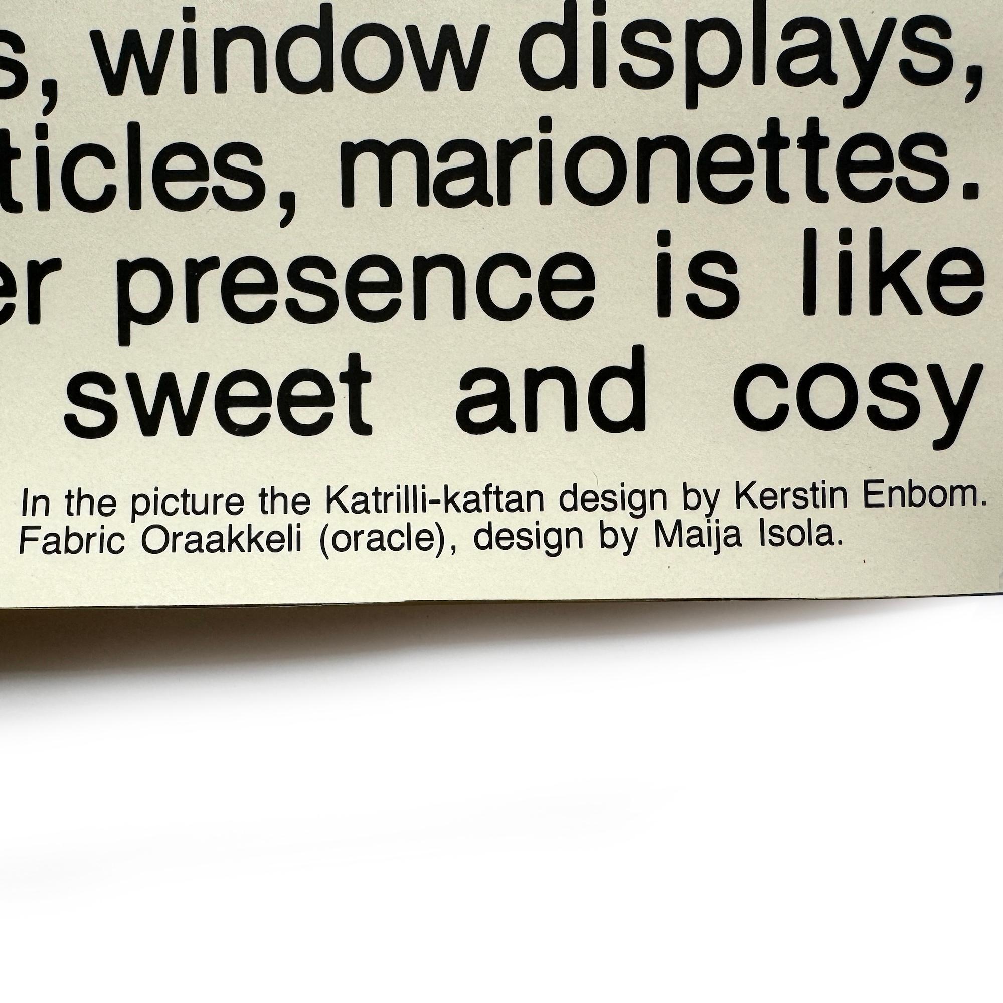 Póster del 25 aniversario de Marimekko de los años 70 con Kerstin Enbom en Bueno estado para la venta en Brooklyn, NY